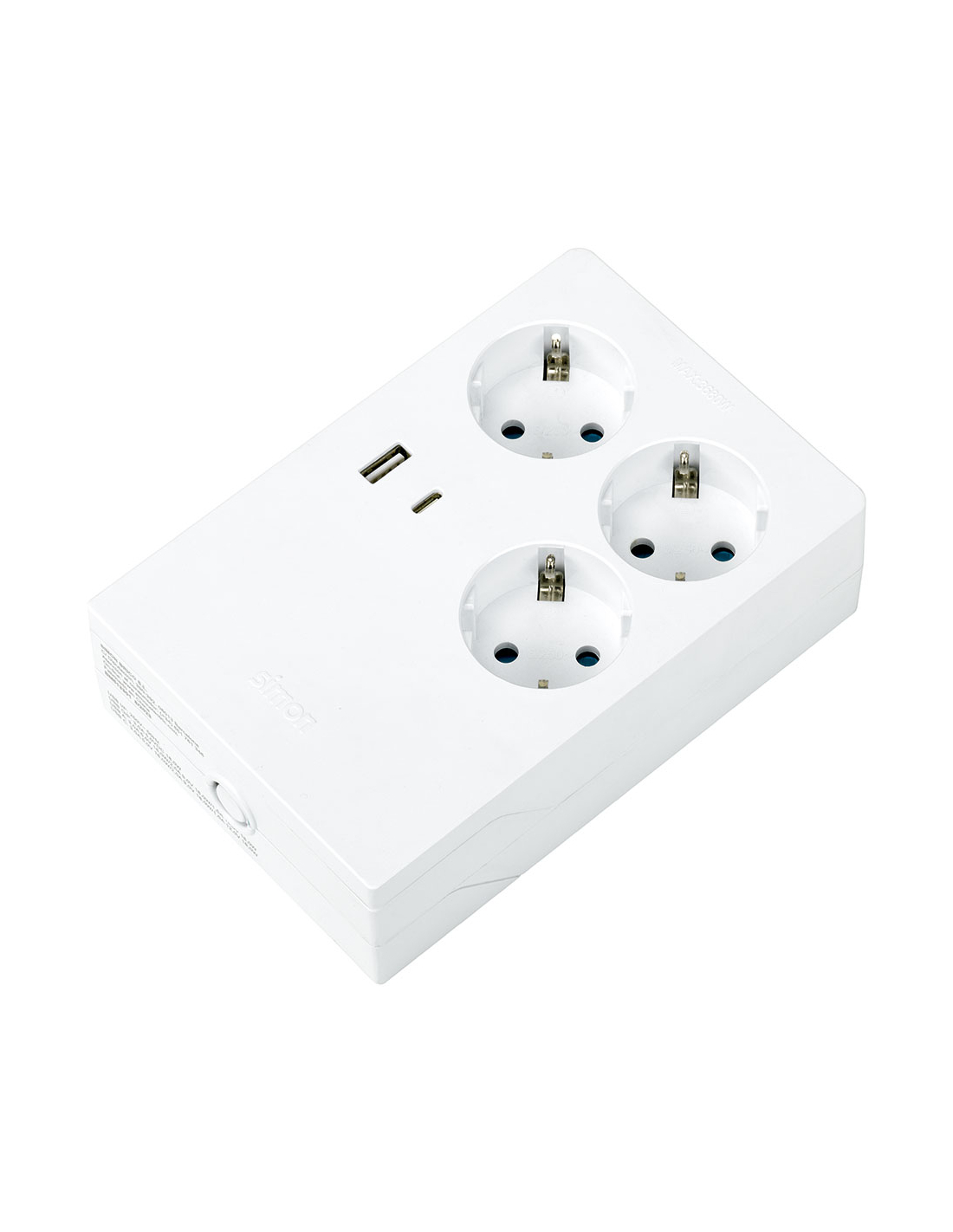 Multiplug-basis 3 Steckdosen+2 Usb Schuko 16a Weiß