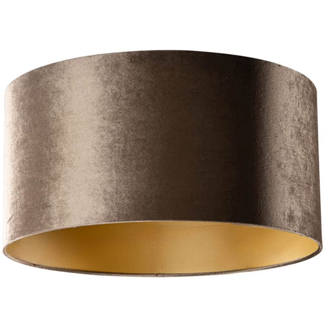 Samtlampenschirm Braun Mit Goldener Innenseite 50/50/25