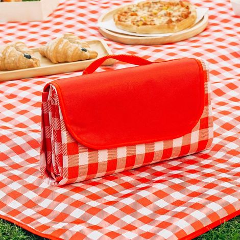 Wasserdichte Picknickdecke 100 X 150 Cm, Extra Große, Sanddichte Campingmatte Für Garten, Park Und Reisen, Rot