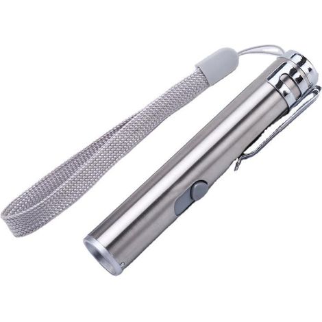 Wasserdichte Miniatur-usb-taschenlampe Aus Edelstahl, Wiederaufladbare Led-taschenlampe Im Stiftformat Mit Mehreren Funktionen, 96 X 15 Mm, Ideal Für Erste-hilfe-sets.