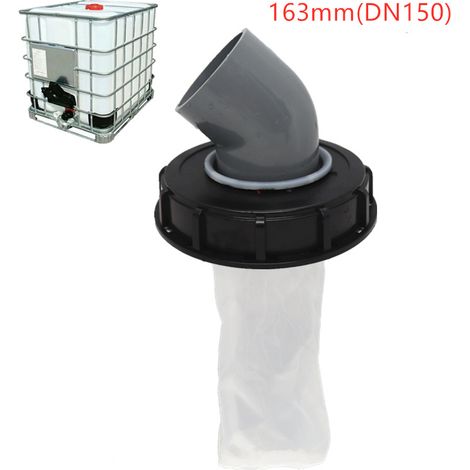 1000-liter-ibc-deckel Mit Waschbarem Nylonfilter, Zubehör Für Regenwassertanks, Schwarzer 163-mm-45°-verschluss, Wiederverwendbares Tanksieb
