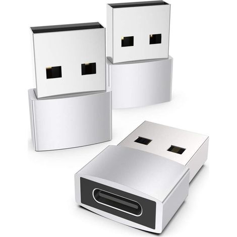 Adapter Usb C Gegen Usb Argent Lot Von 3 Kompatiblen Iphone 13 12 Pro Max Ipad Air 6 Apple Watch Series 7 Airpods 3 Samsung Galaxy