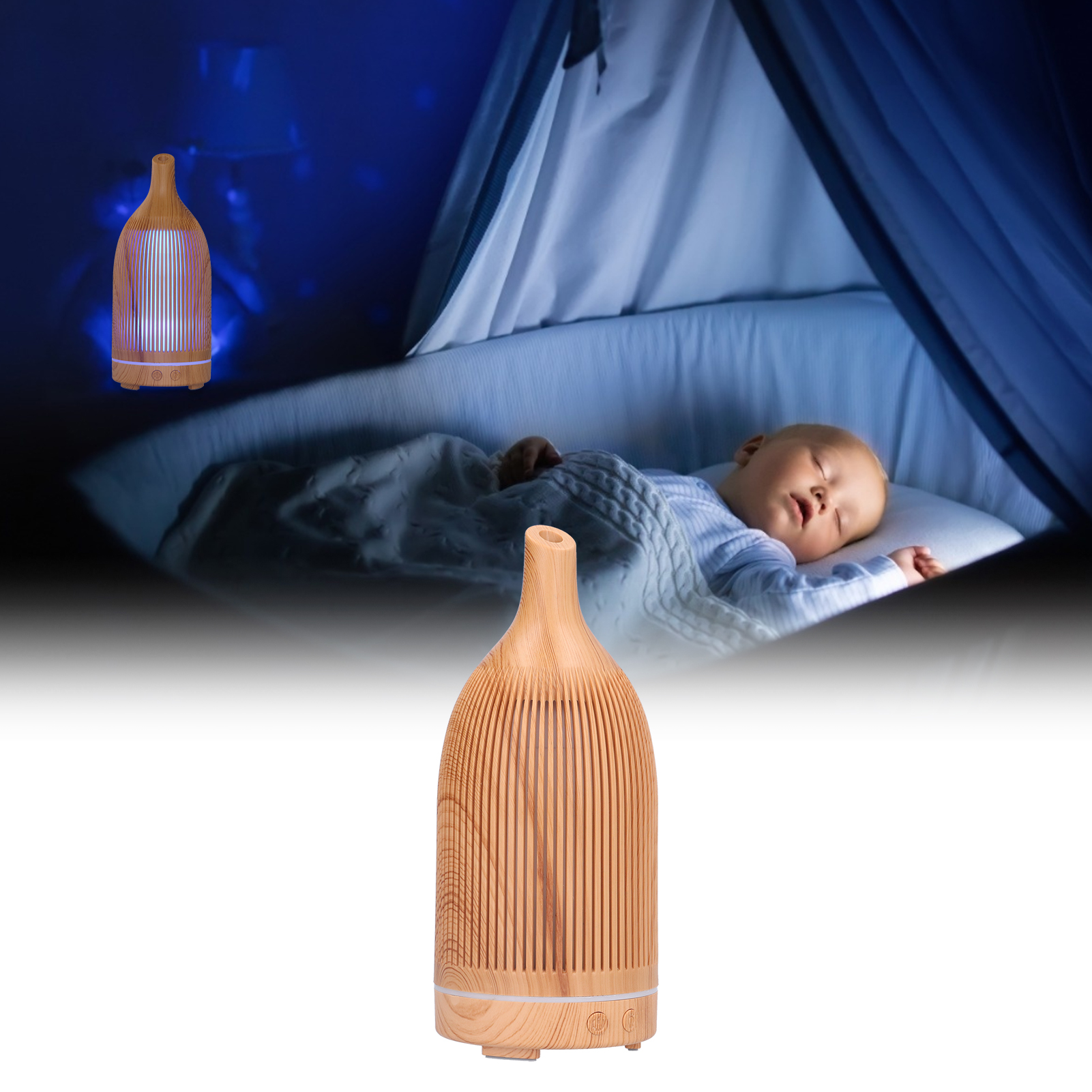Ätherisches Öl-diffusor (200 Ml) Mit Farbigem Led-licht, Automatischer Abschaltung Bei Niedrigem Wasserstand, Fernbedienung, Leiser Betrieb (35 Db), Ideal Für Zuhause, Büro Und Schlafzimmer. Europäisc