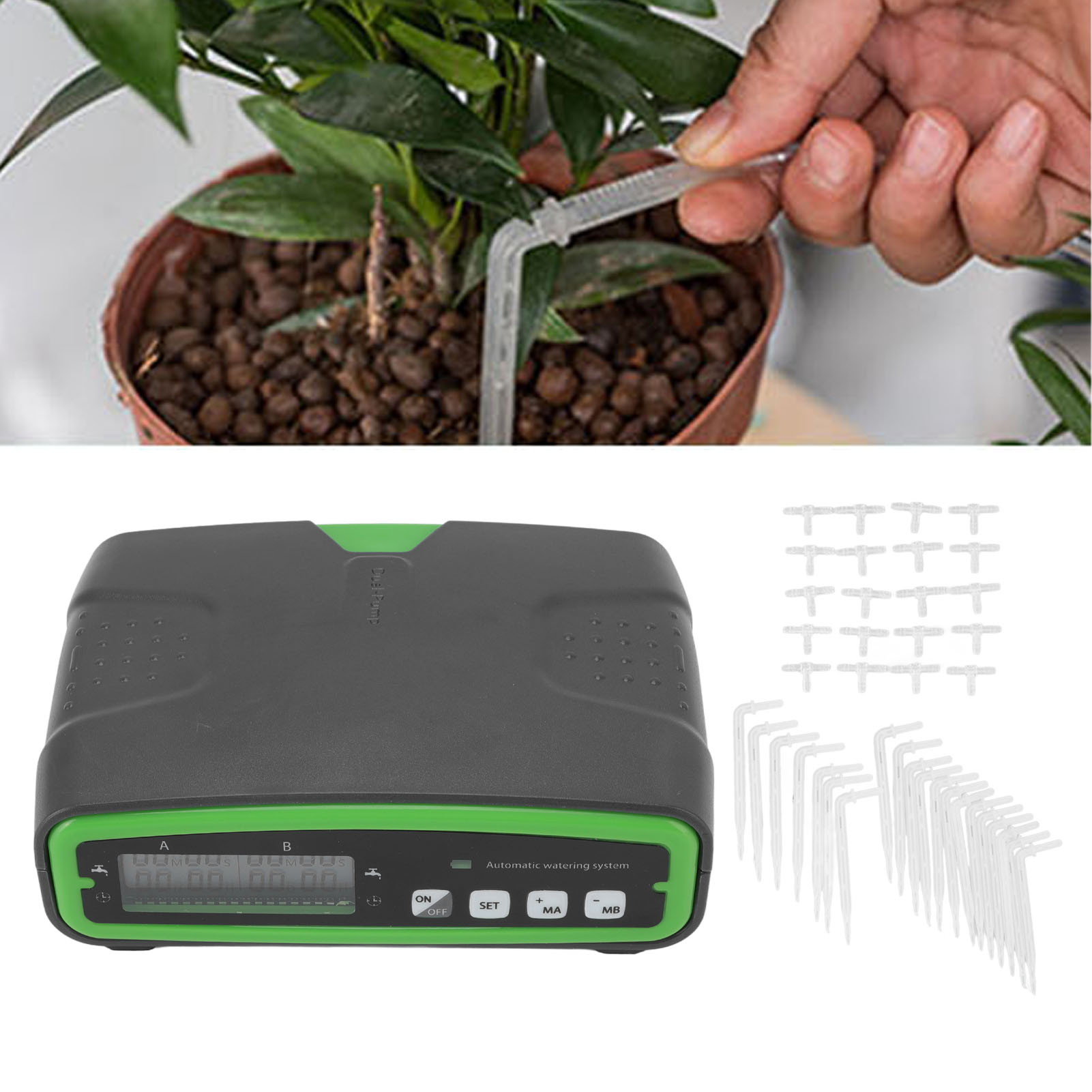 Intelligenter 5v-bewässerungstimer Mit Zwei Kanälen Für Zuhause, Ideal Für Die Bewässerung Von Pflanzen In Innenräumen, Kann Bis Zu 20 Blumentöpfe Bewässern.