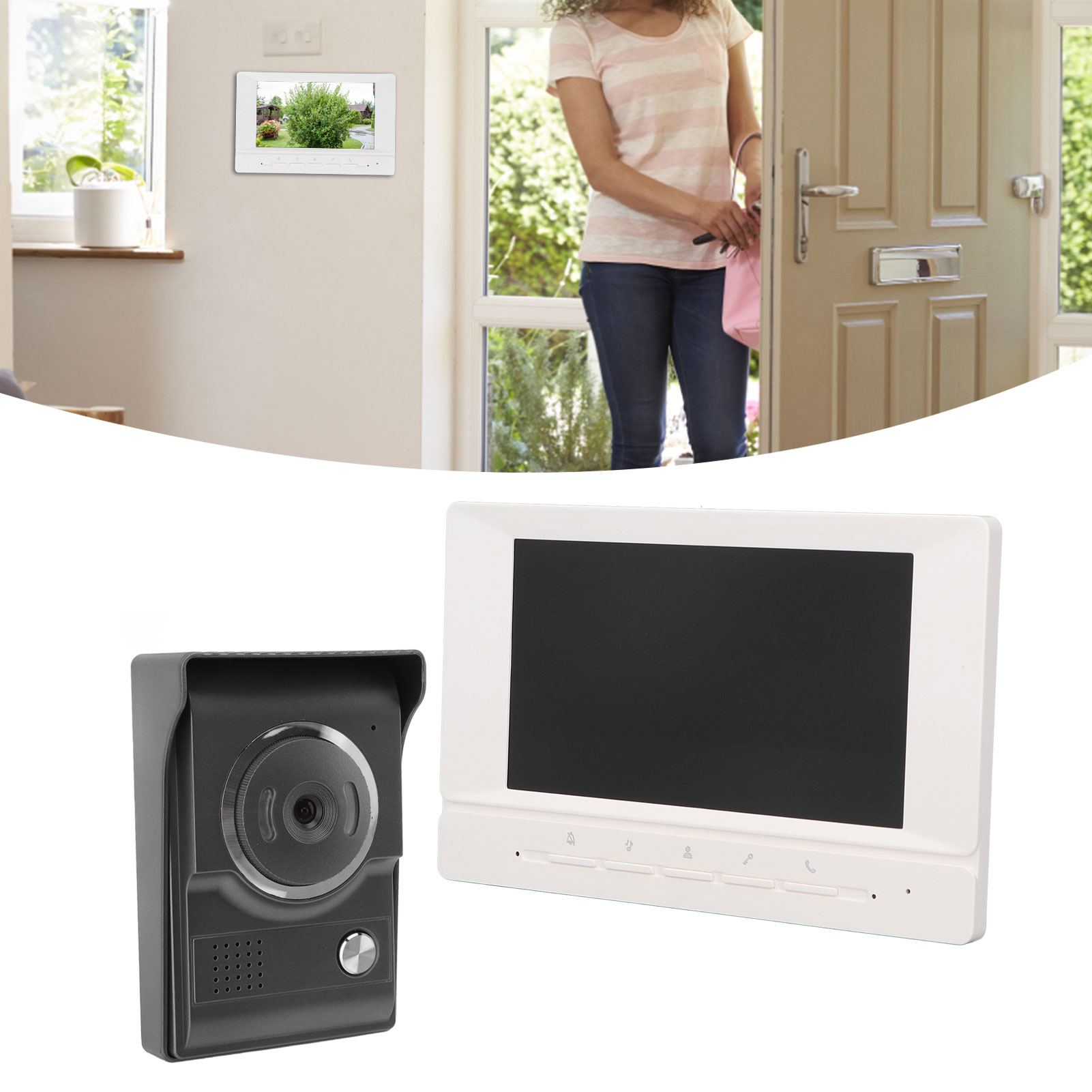7-zoll-hd-video-türsprechanlage, 100–240 V, Intelligente Video-türsprechanlage Mit Zugangskontrolle (europäischer Standard)