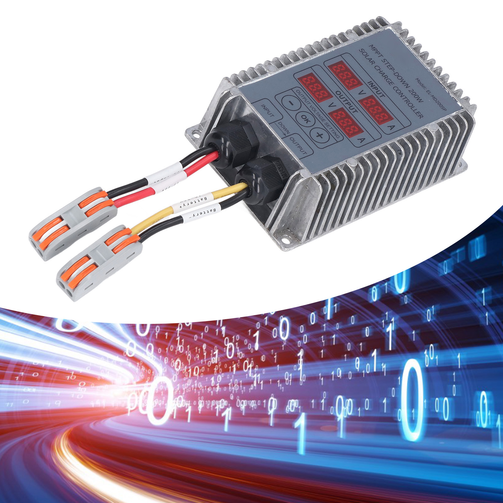 Einstellbarer 10-30v Lithium-eisenphosphat-photovoltaik-batterieregler Mit Display, 300w Abwärtsladegerät