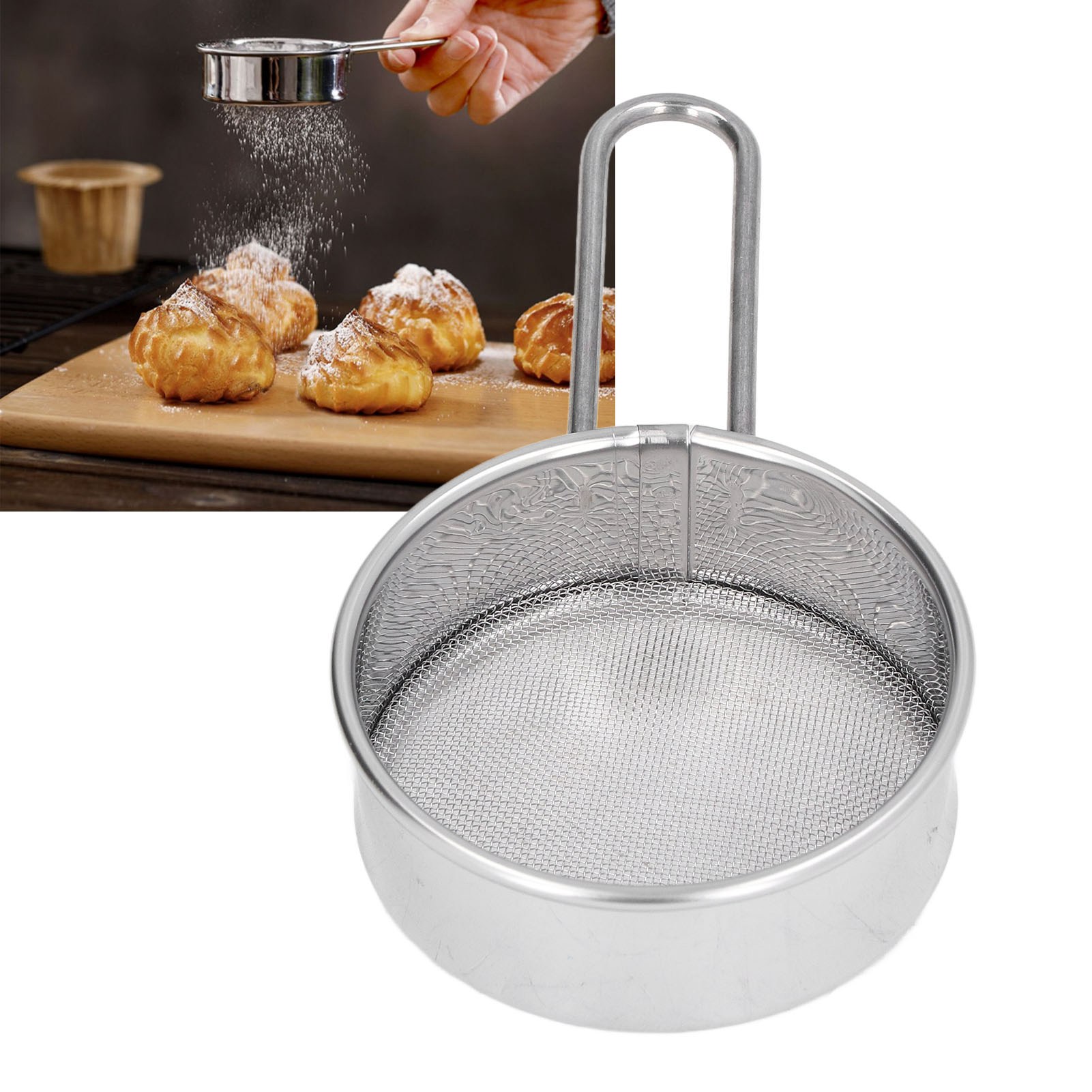 Miniatur-edelstahlsieb (304), 40 Mesh, Haushaltssieb, Ideal Zum Filtern Von Löffeln, Matcha-pulver, Puderzucker Und Mehl: Eine Packung
