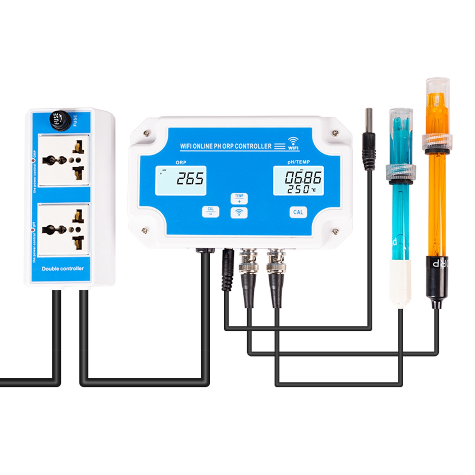 Ausgestattet Mit Einer Drahtlosen Anwendung Und Einer Wi-fi-funktion Ist Dieser Online-controller Für Die Aquakultursteuerung Und Wasserqualitätsprüfung Ein Gerät, Das Der Europäischen Norm 230v Entsp