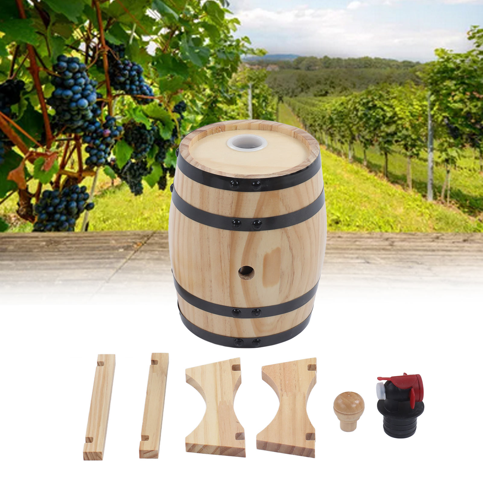 Kiefernholzfass Für Rotwein, Handgefertigtes Weinfass Für Bar/restaurant, Dekoratives Holzfass, Selbstbedienungs-bierfass Für Grillrestaurant, 1 Liter