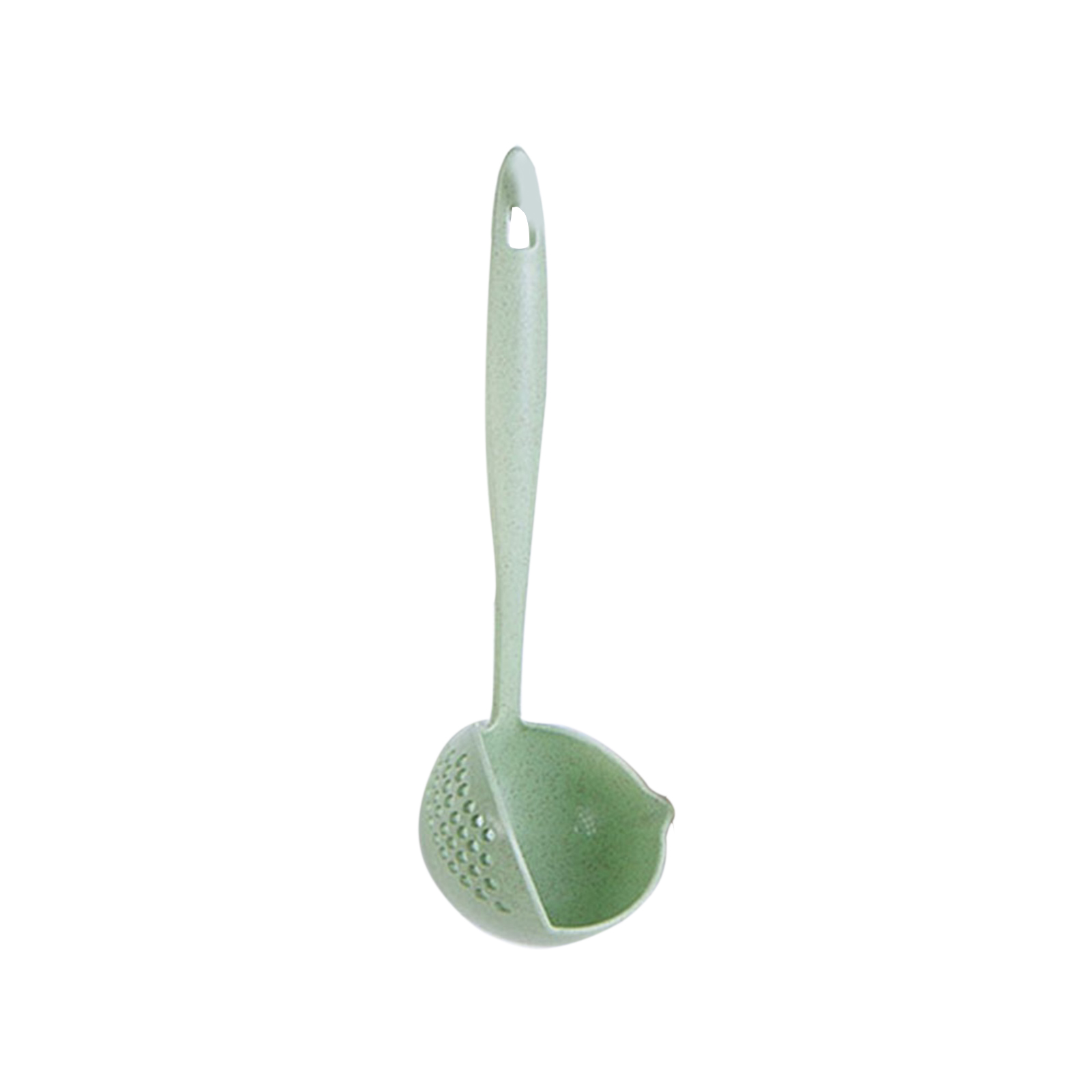 2-in-1 Küchenlöffel, Sieb Mit Langem Griff, Abtropfsieb, Geschirr, Fonduelöffel, Saucenlöffel, Grün.