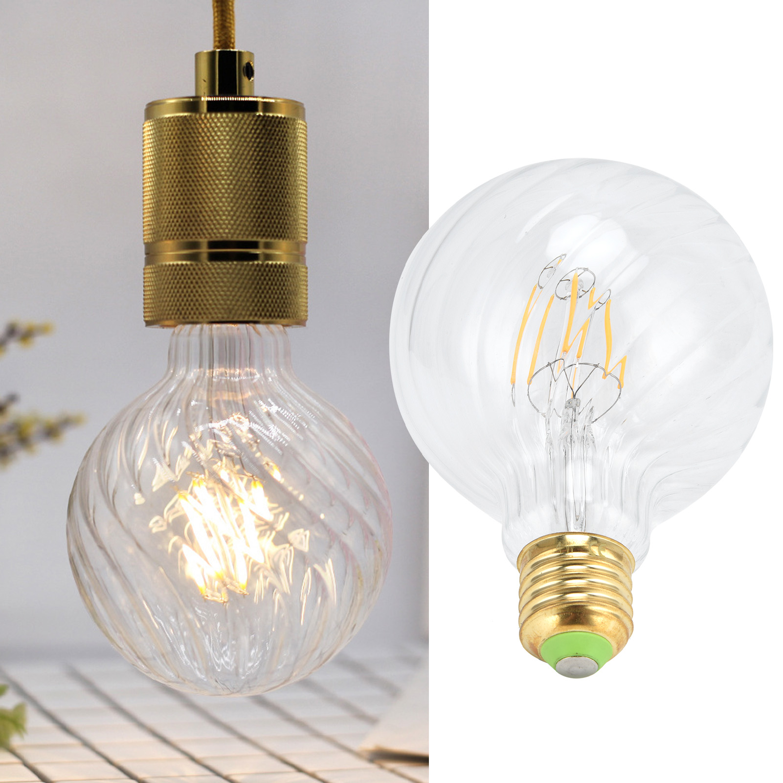 G95 E27 4w Dimmbare Led-filamentlampe Für Hotel- Und Café-dekoration, Warmweißes, Klares Licht