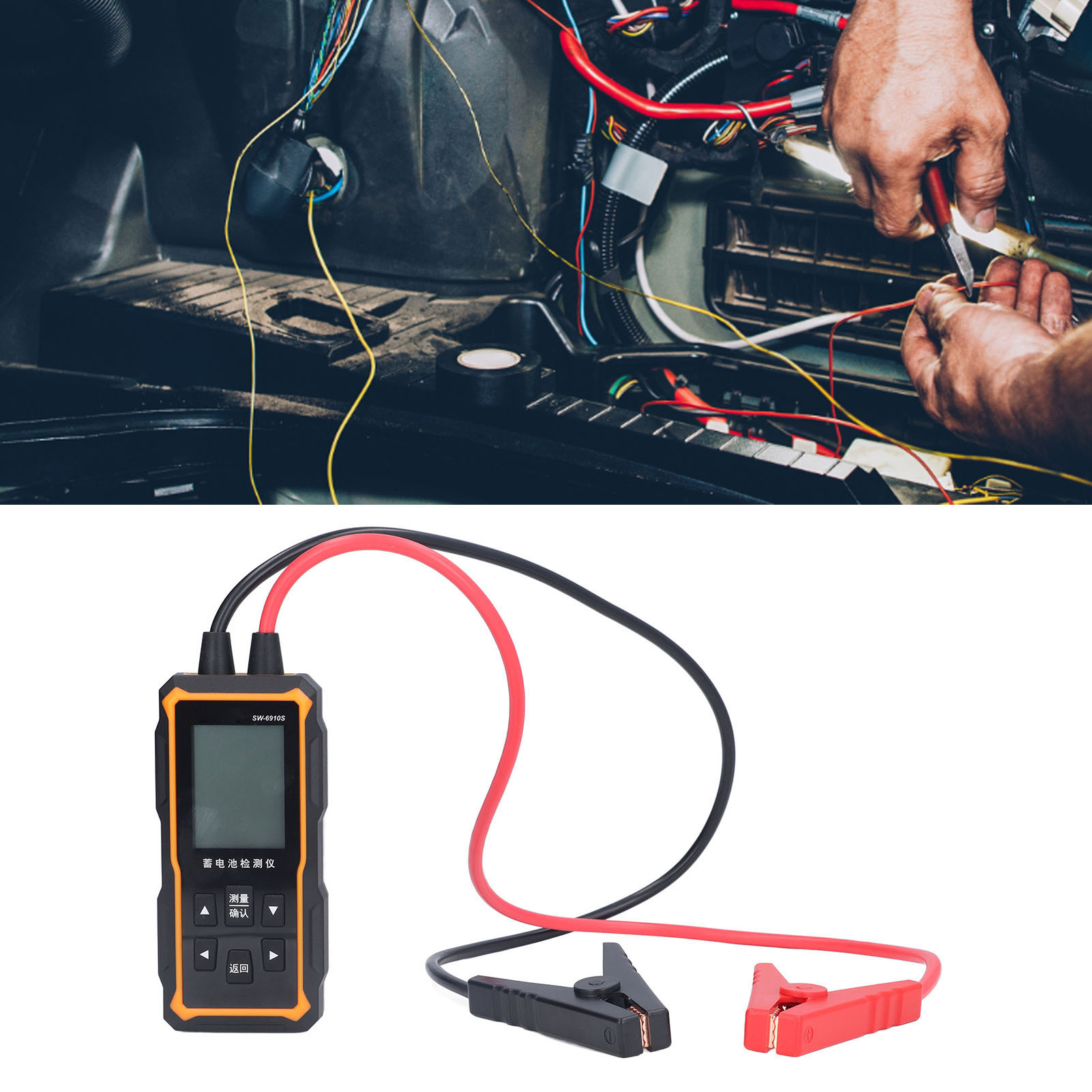 Universeller Batterietester Mit Digitalanzeige, Schwarz-weiß-bildschirm, 12v/24v-batterietester