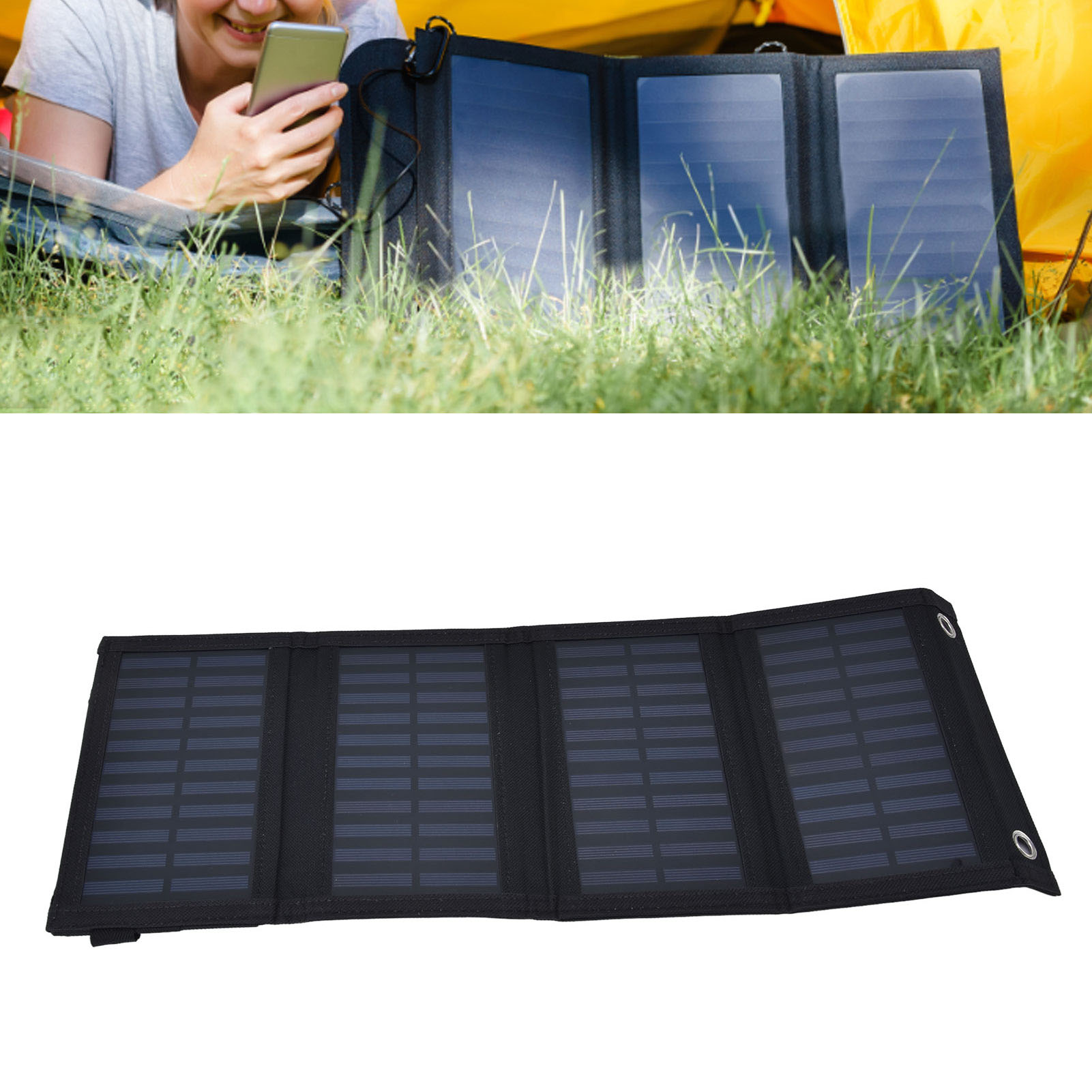 20w 5v Solarpanel, Vierfach-solarladepaket, Tragbares Monokristallines Silizium Für Den Außeneinsatz
