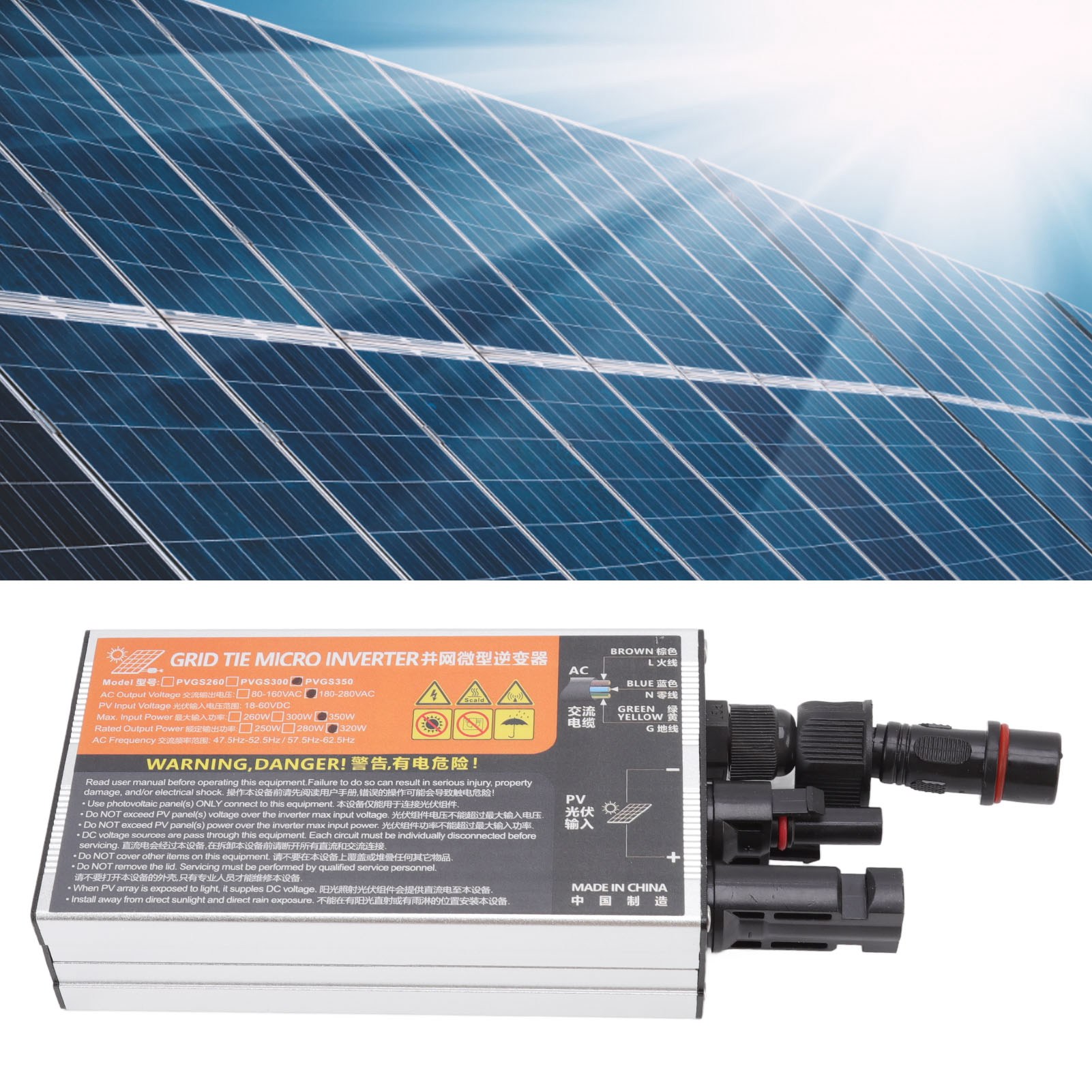 Solar-photovoltaik-wechselrichter Pvgs-350w-ac220v Für Mikronetze