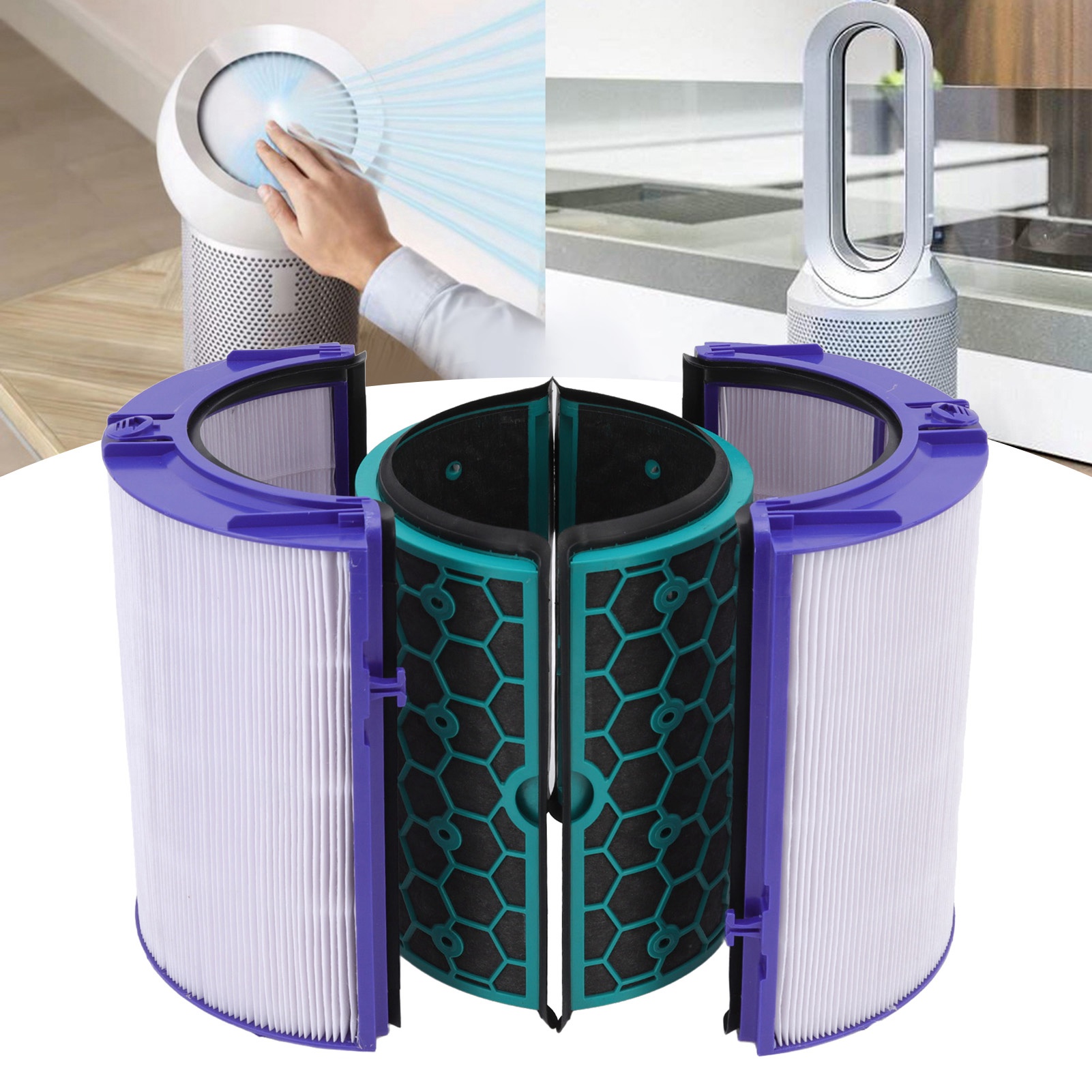 Geeignet Für Dyson Tp04 Dp04 Hp04 Luftreinigerfilter Mit Zweilagiger Hepa- Und Aktivkohle-reinigung.