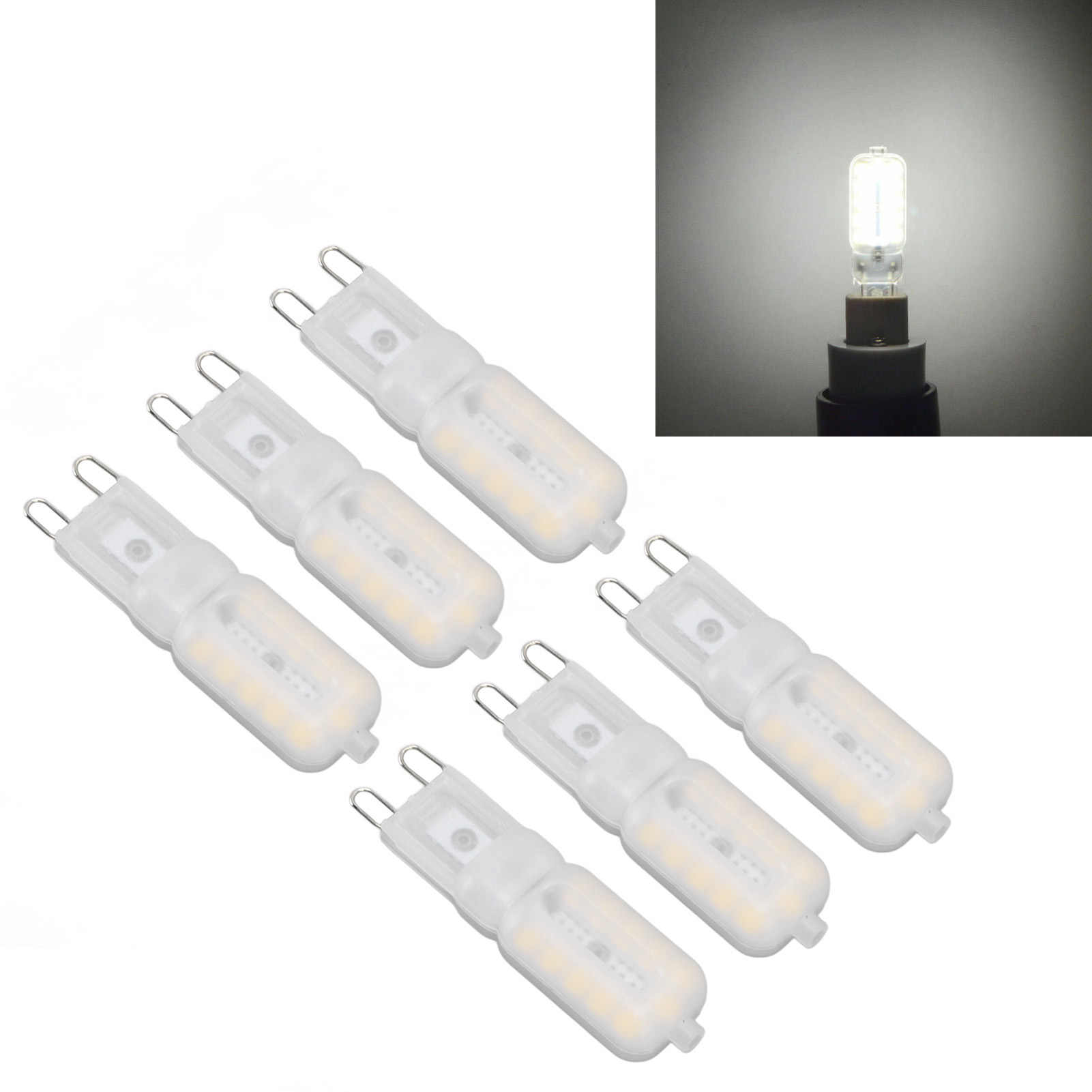 G9 5w/22led/2835 Dimmbare Glühbirnen Für Pendelleuchten, Deckenleuchten, Wandleuchten Und Tischlampen (insgesamt 6 Glühbirnen, Natürliches Licht 220v).