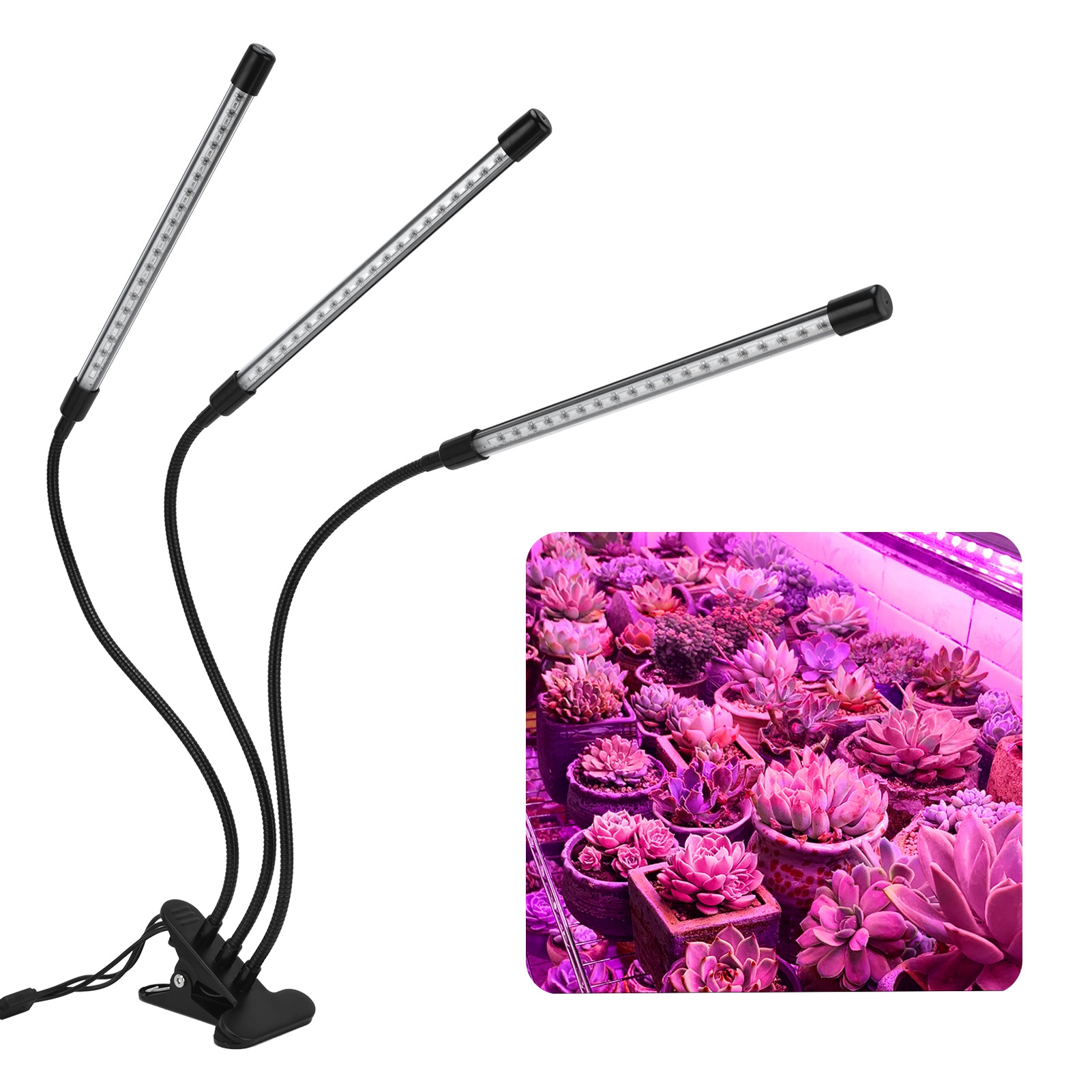 Zimmerpflanzenlampe, Usb-betrieben, 5v, Verstellbarer Schwanenhals, Timer, Ideal Für Den Garten.