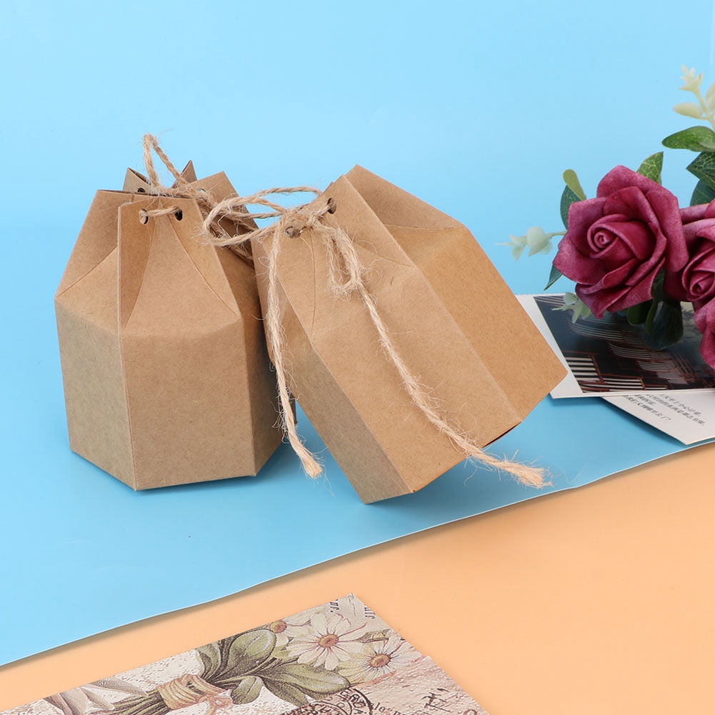 Set Mit 50 Originellen Geschenktüten Aus Papier Zum Selbstverzieren Mit Hanfschnur, Für Hochzeiten, Babypartys Oder Andere Feiern Vor Der Geburt.