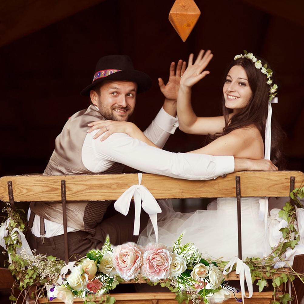 1 Künstliche Rosengirlande Für Den Hochzeitsempfang, Dekorativer Rattanbogen, Alice-türsturz A04677