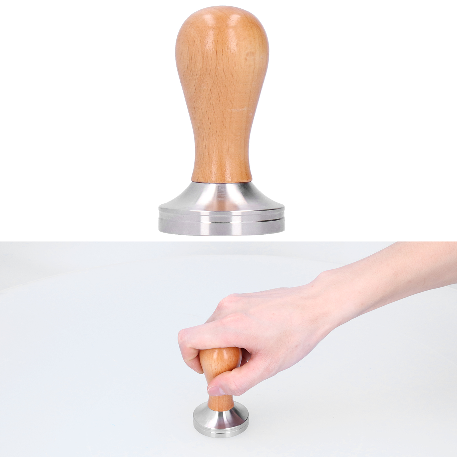 51-mm-kaffeetamper Aus Edelstahl Mit Holzgriff