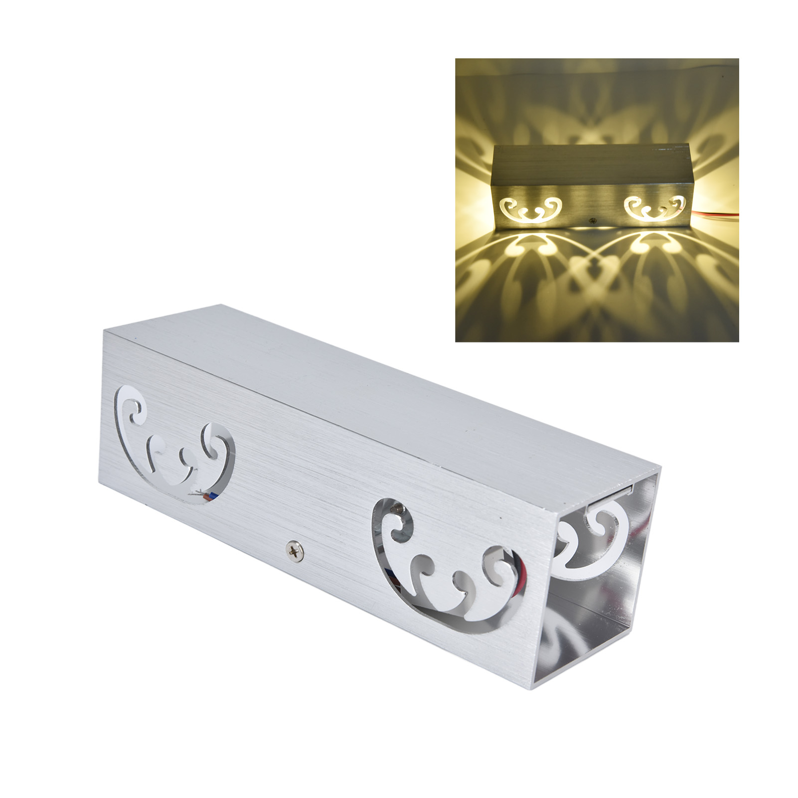 Schmetterlingsförmige Wandleuchte Mit Zwei Led-köpfen (2 W), Aluminiumstruktur, Diffusem Licht, Dekorative Beleuchtung Für Bareingänge Oder Flure, Warmes Licht
