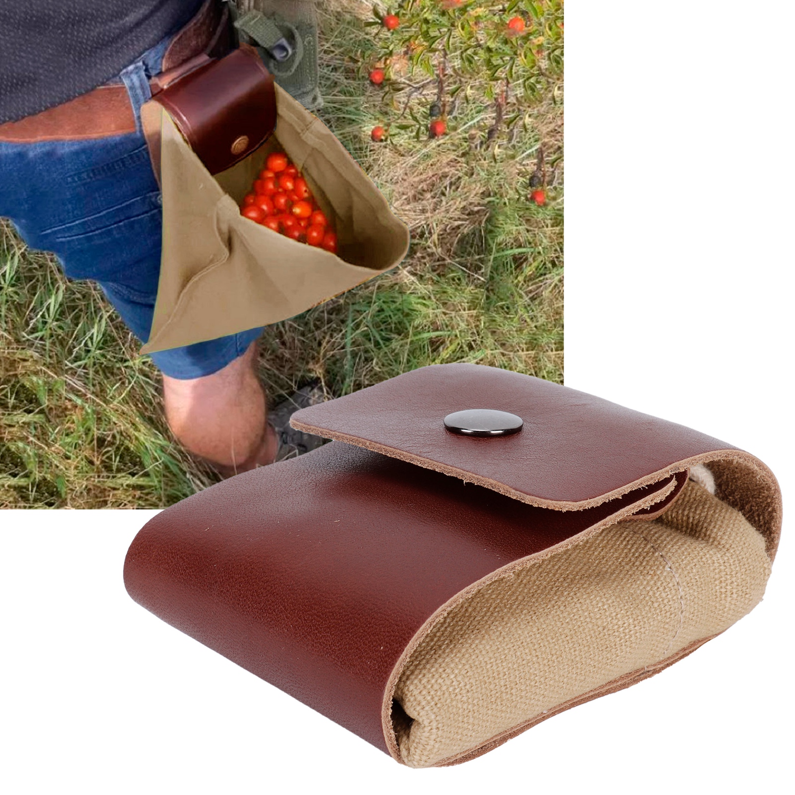 Obstpflückbeutel Aus Canvas Für Garten, Camping, Werkzeugtasche Für Die Hüfte, Khaki