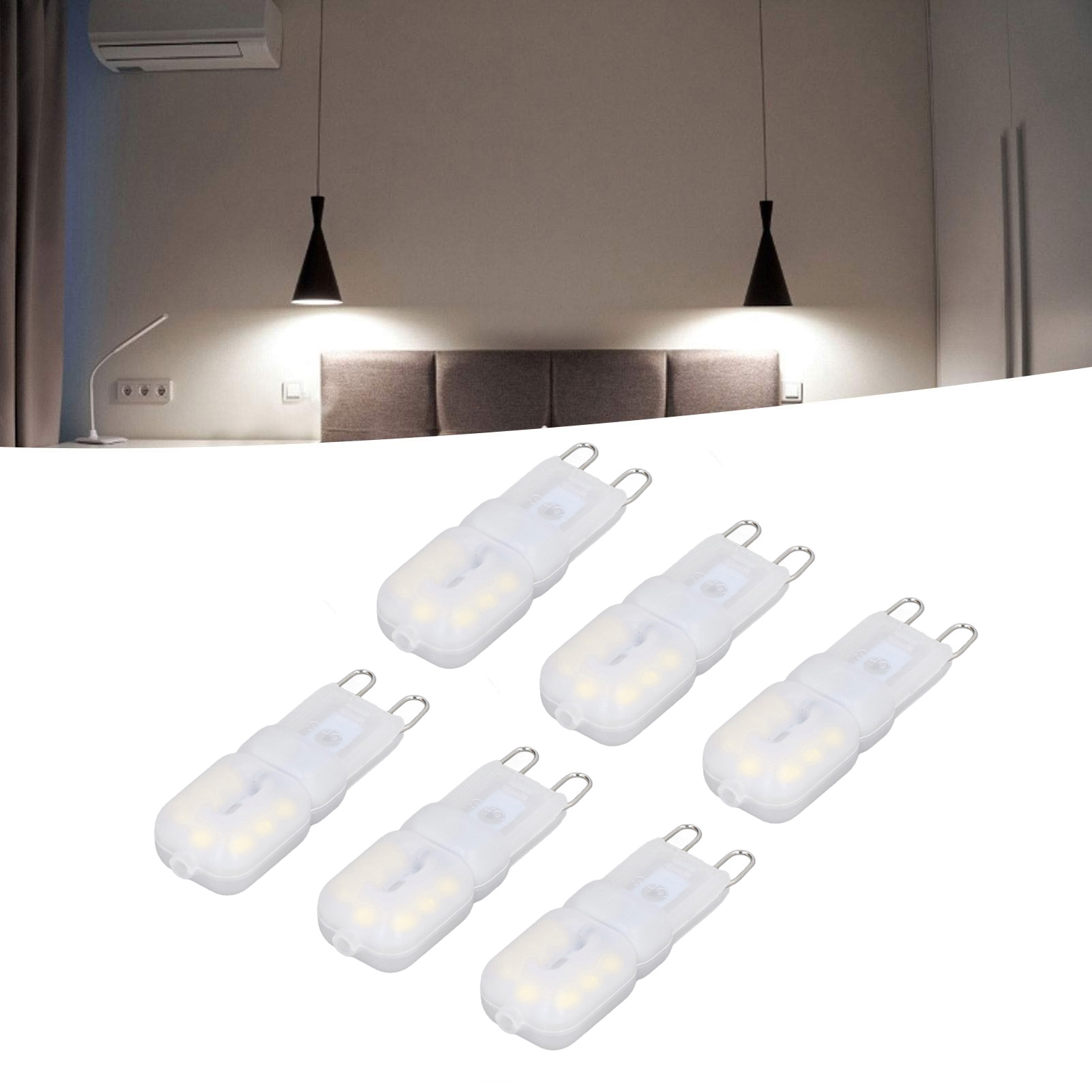 G9 3w Miniaturlampe, G9 Pc Miniaturlampe, Speziell Für Pendel-, Decken-, Wand- Oder Tischleuchten, 6er-pack / Weißes Licht, 110–140 V