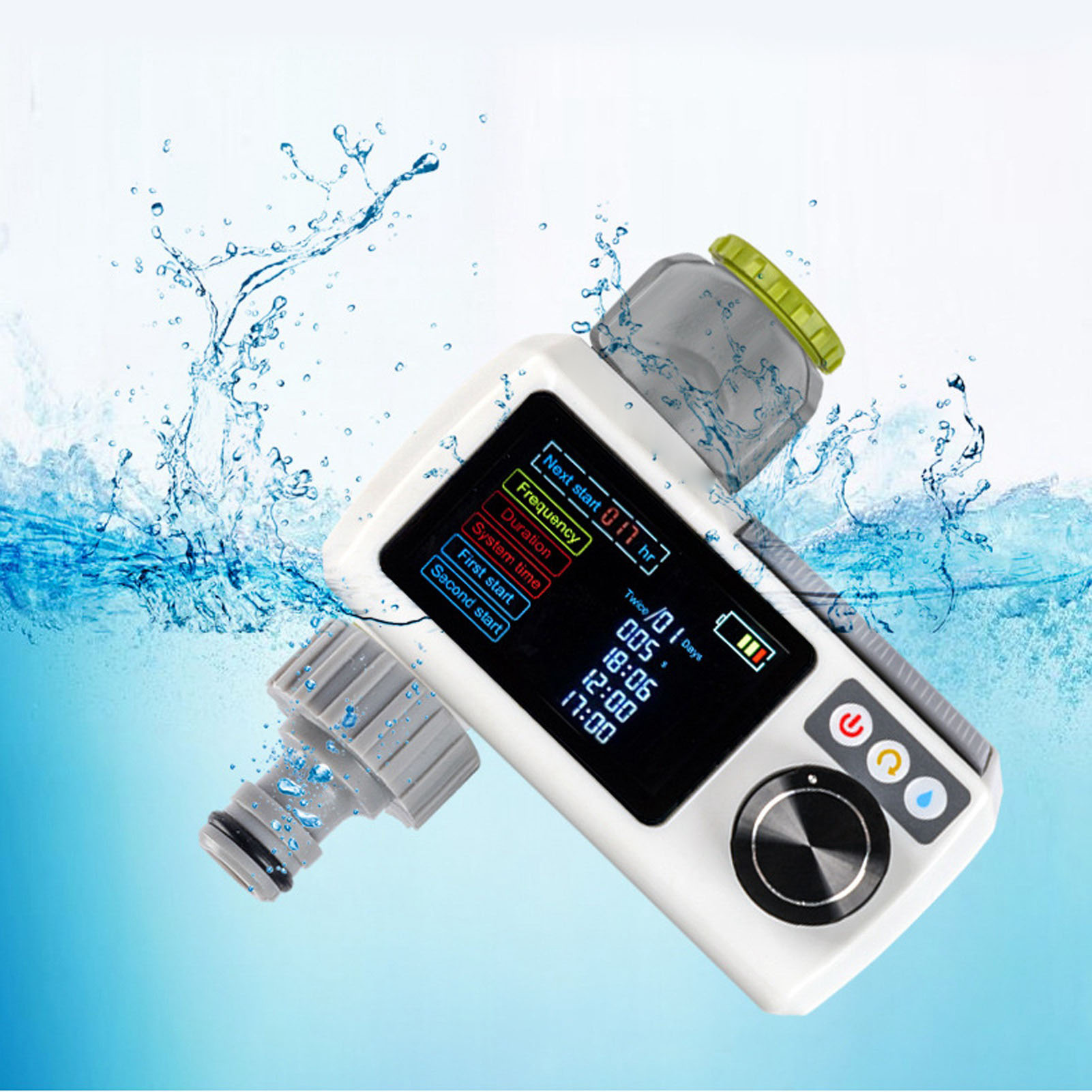 Automatisches Bewässerungssystem Mit Solar-regensensor, 1,2-v-nimh-akku, Bewässerungstimer Und Gartensprüher
