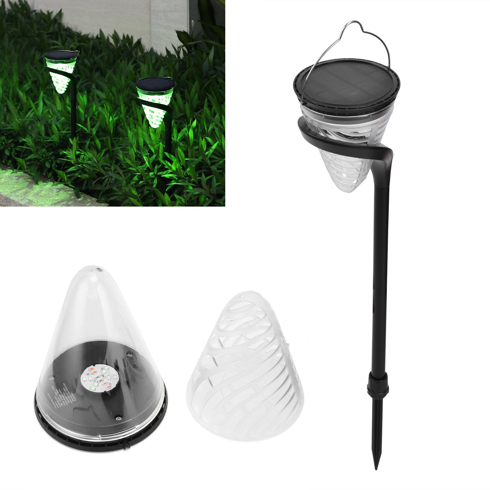 Solar-led-gartenleuchte, Rgb-farbverlaufsbeleuchtung, 9 Beleuchtungsmodi, Ideal Für Die Gartendekoration Im Freien.
