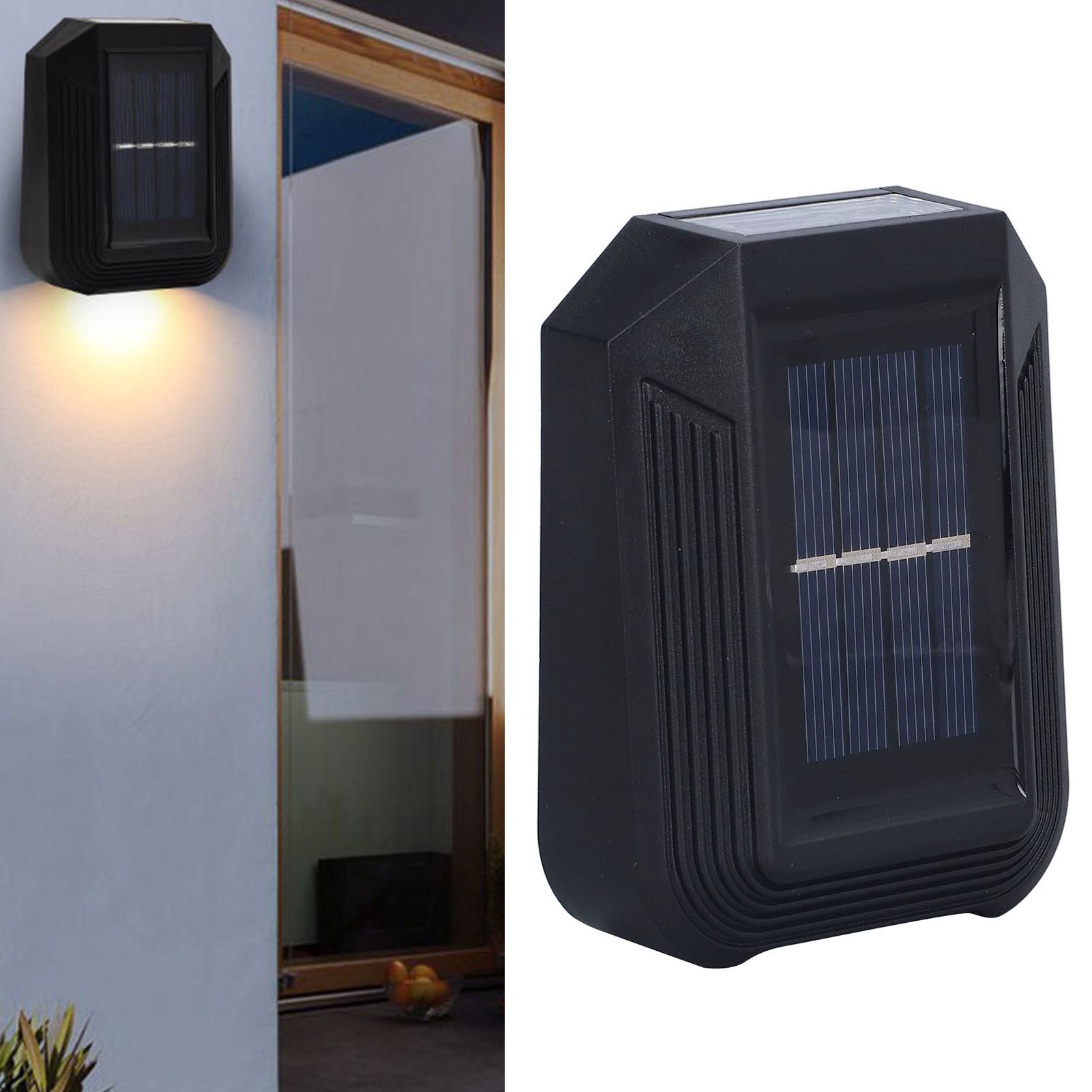Solar-wandleuchte Mit 6 Leds, Ideal Für Die Dekoration Von Garten Und Hof. Spendet Warmes Licht Nach Oben Und Unten.