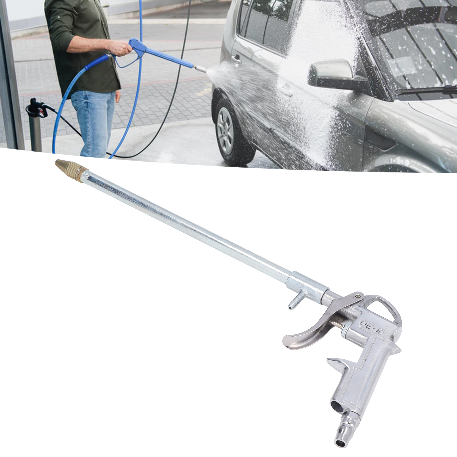 Pneumatische Reinigungspistole, Gerader Kopf, Ausziehbare Stange, Motorreinigungspistole, Wasserpistole, Spritzpistole, Staubgebläse, Rußgebläse.