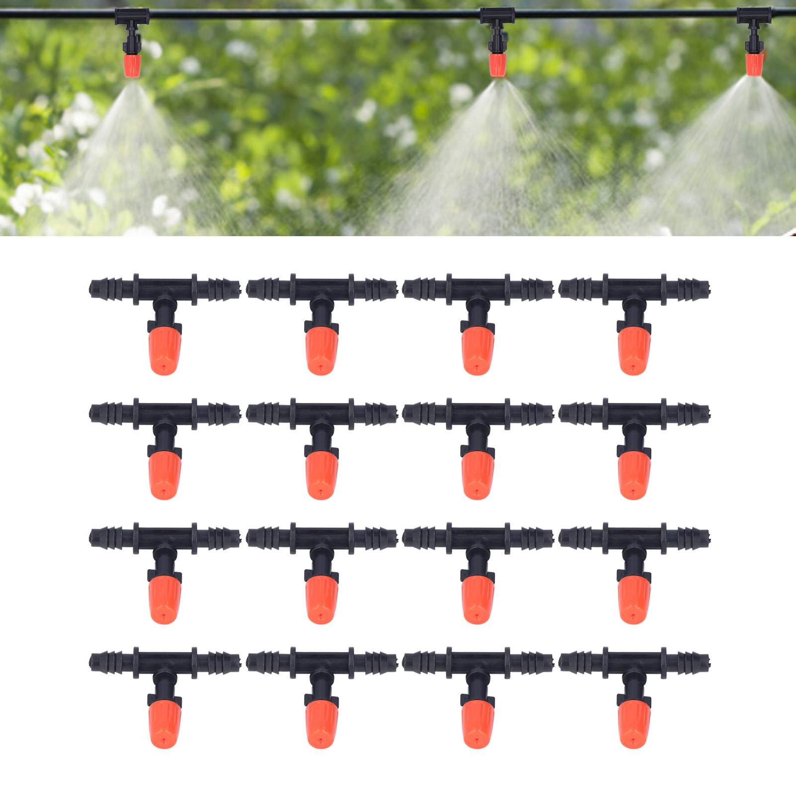 20 Einheiten/verkauf Eines Verstellbaren Mikrosprinkler-tropfbewässerungssystems Für Blumen, Kühlung Und Luftbefeuchtung, Mit 8/11 Mm Kapillarröhrchen Und Gartenwerkzeugen
