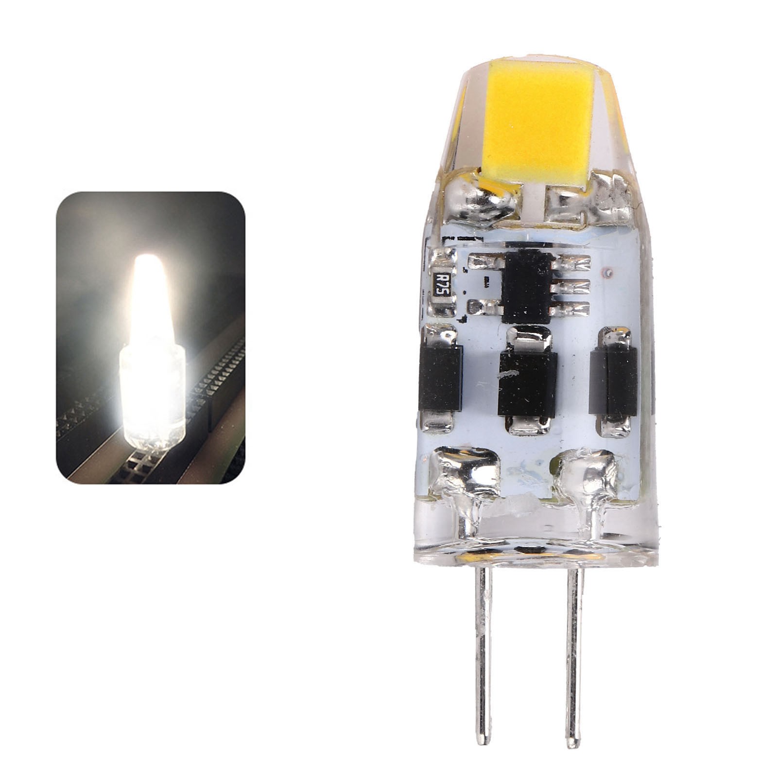 G4 2w 200lm 360° Dimmbare Zwei-pin-silikon-led-lampe Für Zuhause Und Büro, Ac/dc 1224v (natürliches Licht 4000-4500k)
