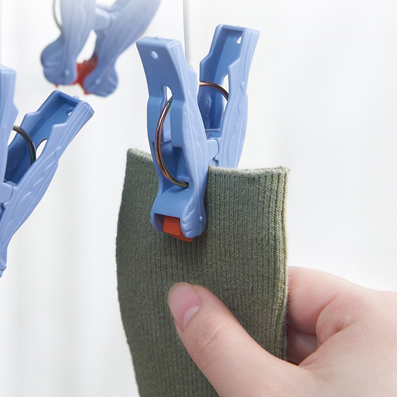 Mehrarmiger, Faltbarer Wäscheständer Aus Kunststoff, 29 Klammern, Socken-trockenständer, Windfest, Multifunktional, Teleskopierbarer Wäscheständer, Klassisches Dunkelviolett, 19 Klammern.