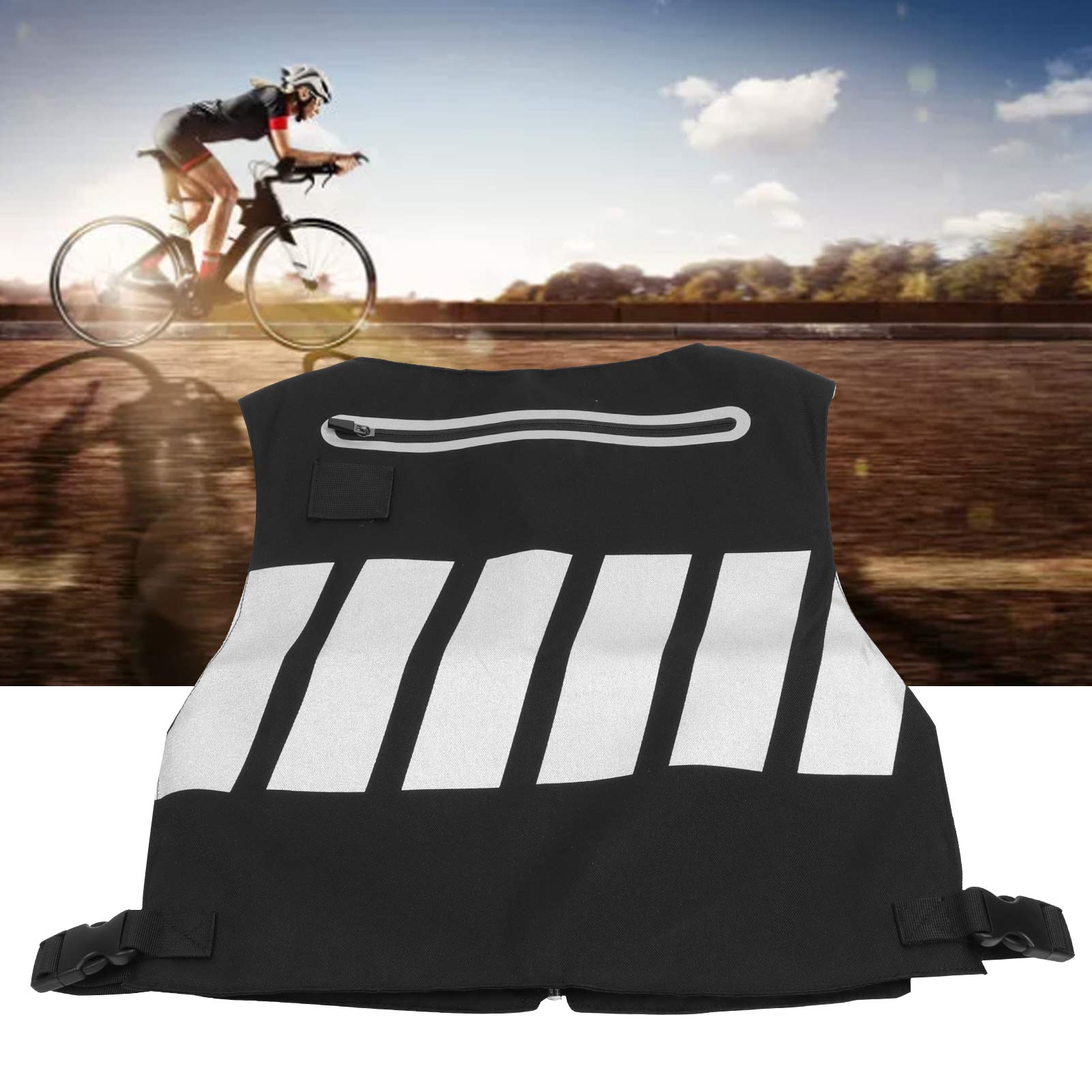 Reflektierende Sicherheitsweste Für Radfahrer, Sportausrüstung Für Indoor-training, Schwarz-weiß.