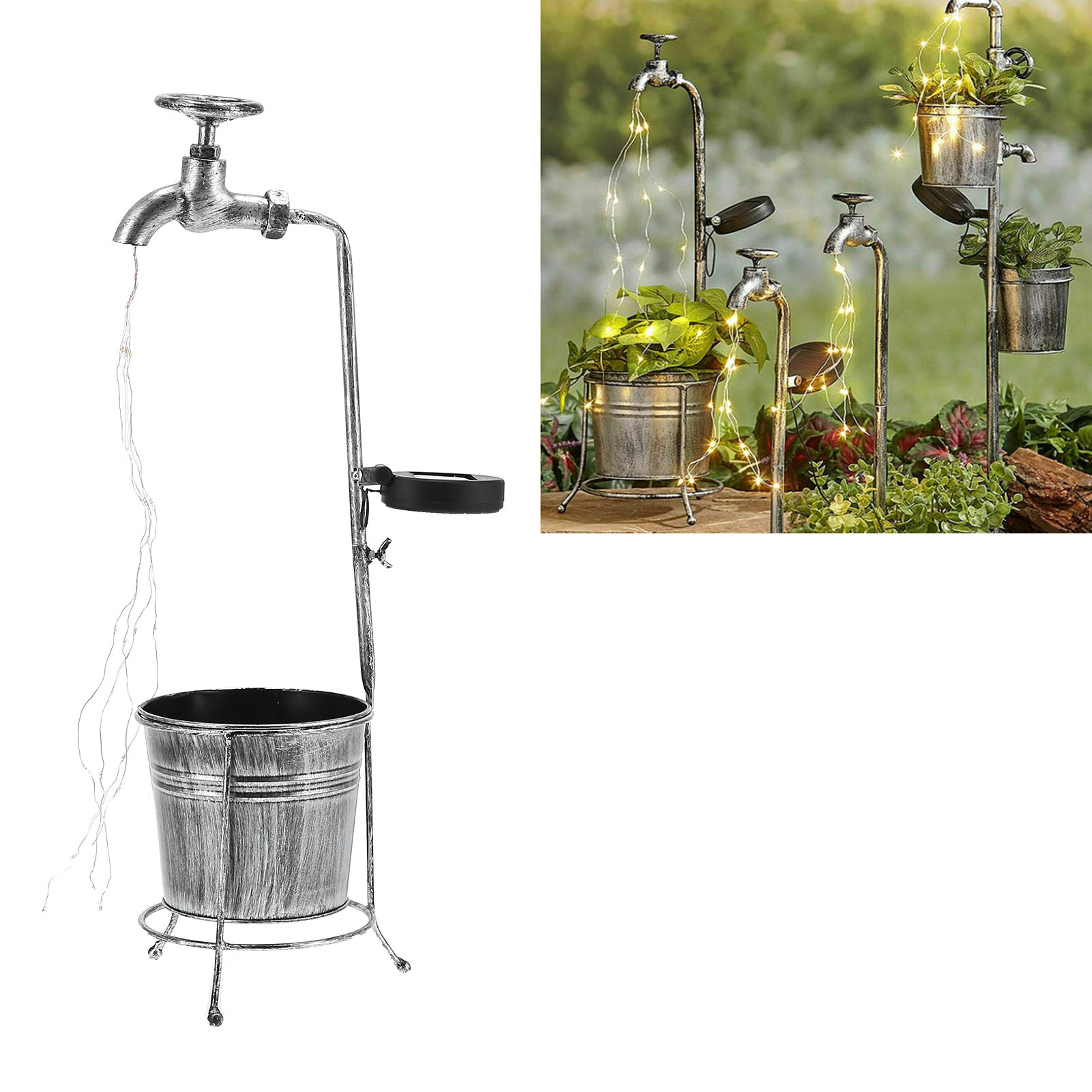 Wasserdichte Solar-gartenleuchte Mit Metallanschluss, Robuste Leuchte Für Garten, Rasen Oder Balkon