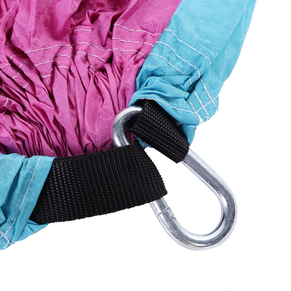 Tragbare Doppelhängematte Für Camping Und Reisen, Hängebett Mit Baumgurt (hellblau + Rosa)