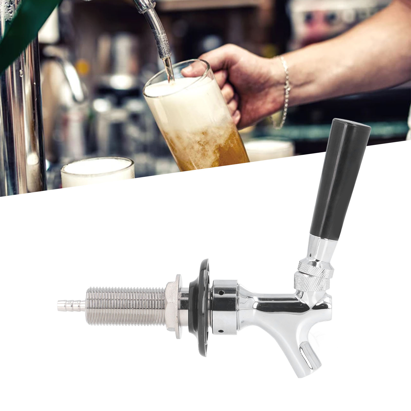 Bierzapfsäule Aus Edelstahl Mit 100 Mm Langem Griff, Geeignet Für Bierzapfsäulen.