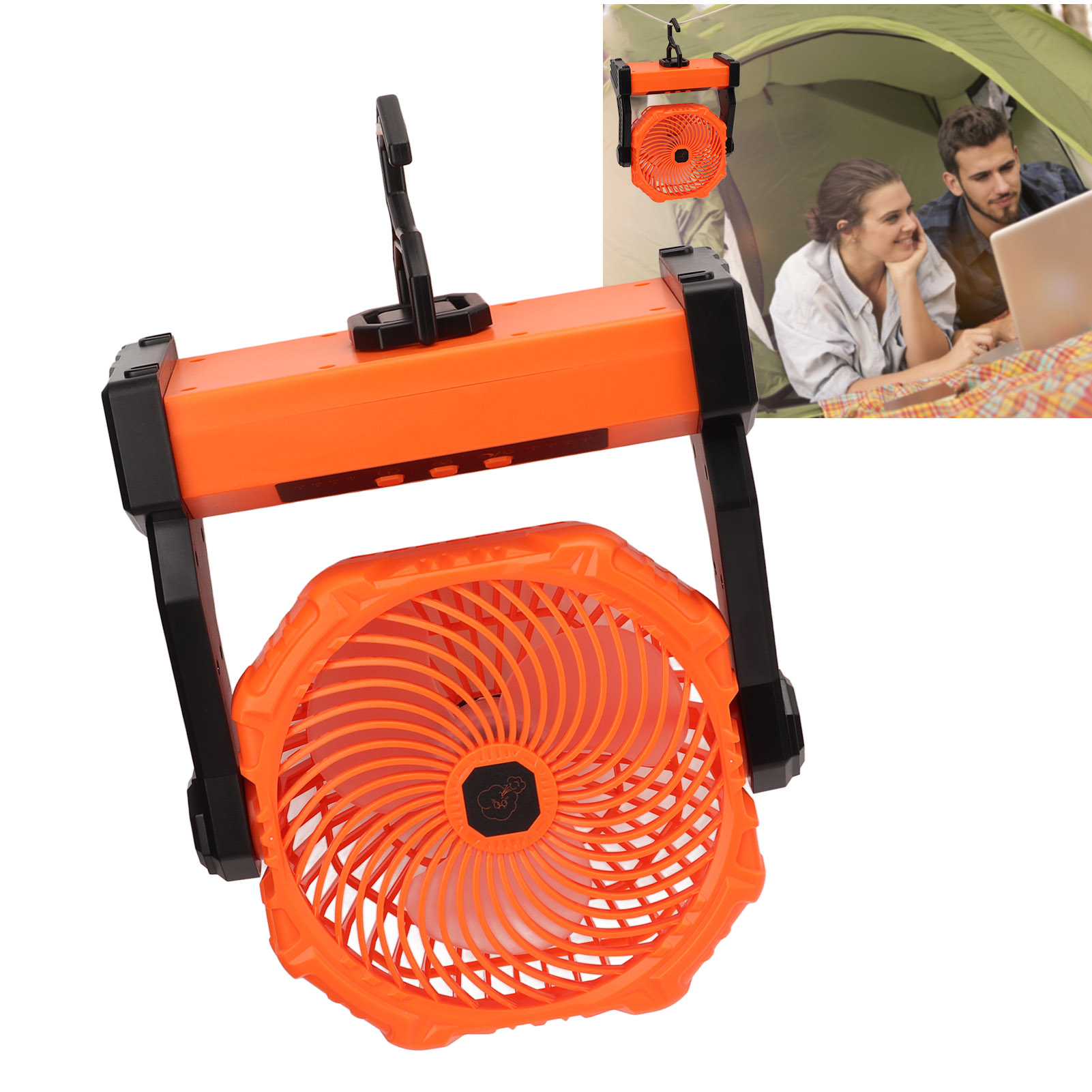 Elektrischer Outdoor-campingventilator, Kann An Campingzelten Usw. Aufgehängt Werden, Drei Einstellbare Geschwindigkeiten, Hoher Luftdurchsatz, Usb-aufladung.