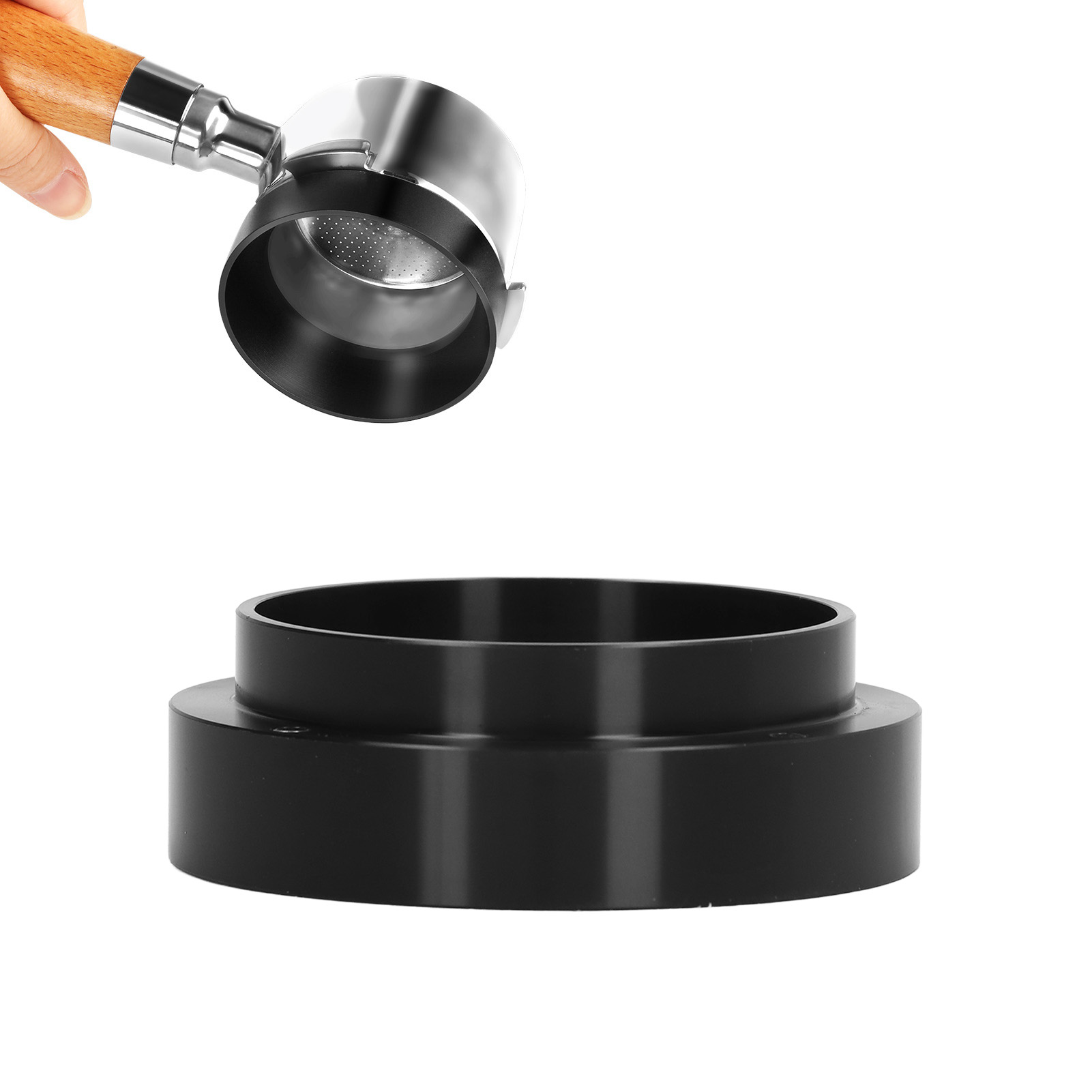Magnetischer Pulverspender Mit Spritz- Und Tropfschutz, Pulveraufnahme- Und Füllring, Befestigungsring, Schwarz, 53 Mm, Magnetisch.
