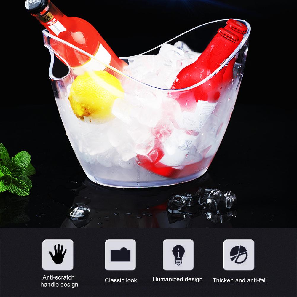 4-liter-eiskübel Aus Durchsichtigem Kunststoff, Ideal Zur Aufbewahrung Von Wein-, Champagner- Und Bierflaschen.