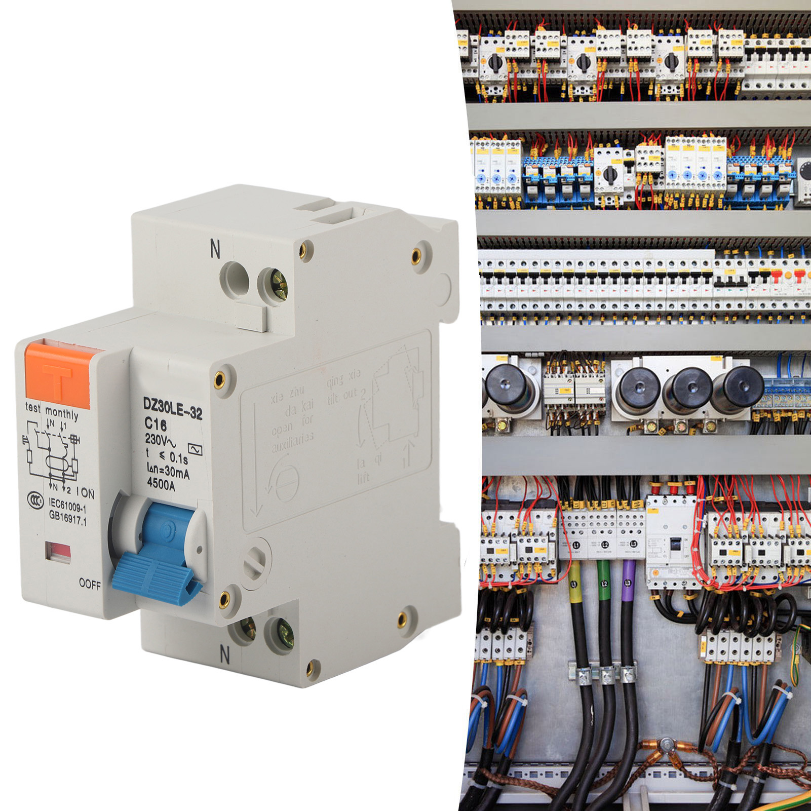 Einphasiger 16-a-220-v-fehlerstromschutzschalter Dz30le