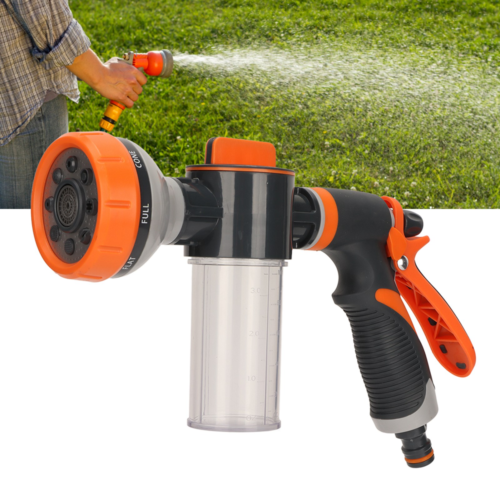 Neue Schaumsprühdüse Für Desinfektion, Reinigung, Insektenschutz, Autowäsche Und Nährstoffapplikation. Hochdruck-multifunktions-wasserpistole Mit Integriertem Schraubenschlüssel.