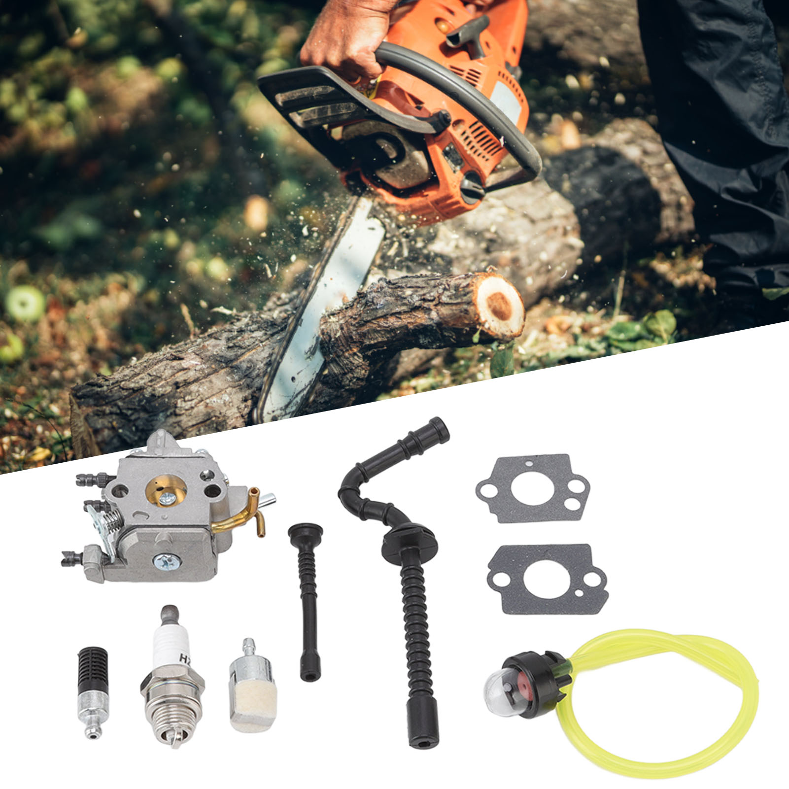 Der Vergaser Der Stihl Ms192 Ms192t Kettensäge Wird Als Ersatz Für Das Zama C1q-s258 Kohlefaser-auspuffrohr-set Verwendet.