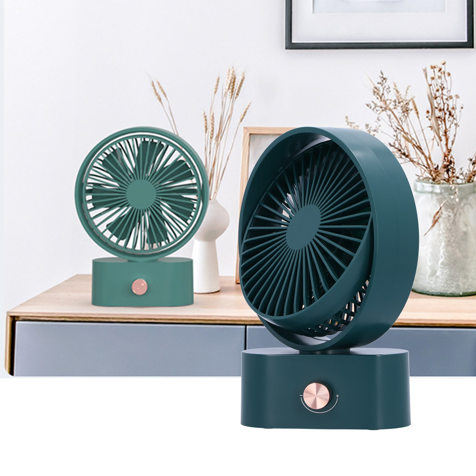 Tragbarer Elektrischer Ventilator Mit 270° Oszillierendem Kopf, 10 Geschwindigkeitsstufen, Usb-ladefunktion, Ideal Für Zuhause (umweltfreundlich).
