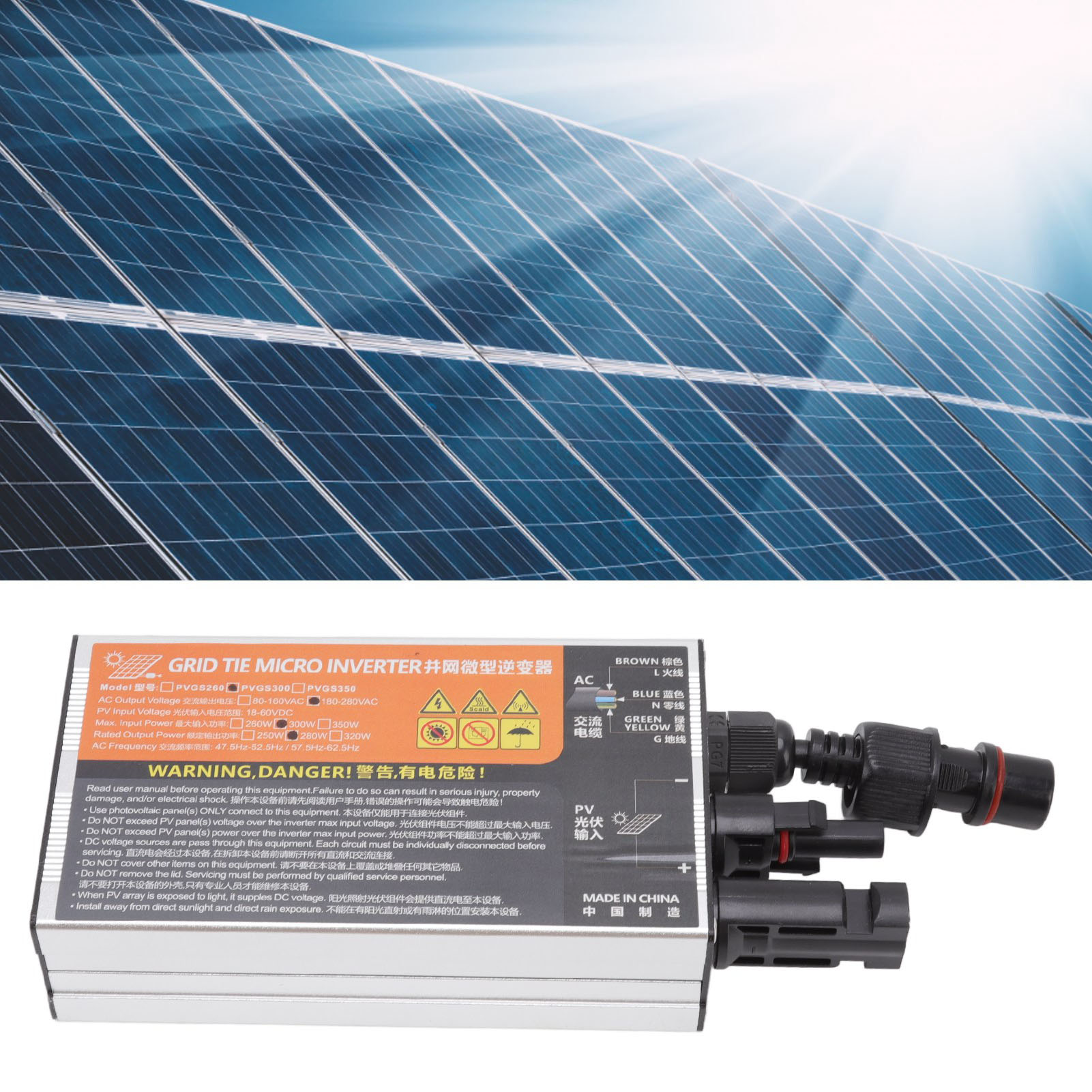 Solar-photovoltaik-wechselrichter Pvgs-300w-ac220v Für Mikronetze
