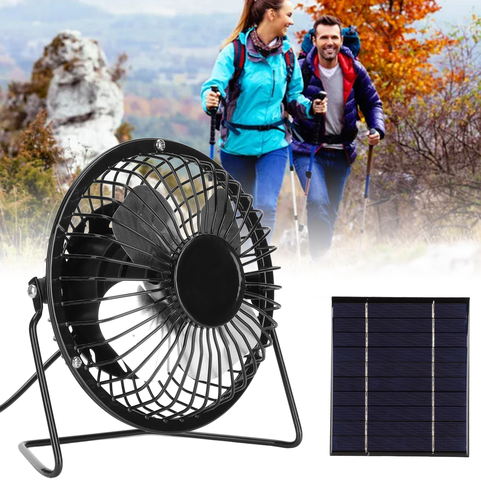Tragbarer Solarventilator 2,5 W 5 V, Usb-betrieben, Ideal Für Camping, Angeln Und Wandern.