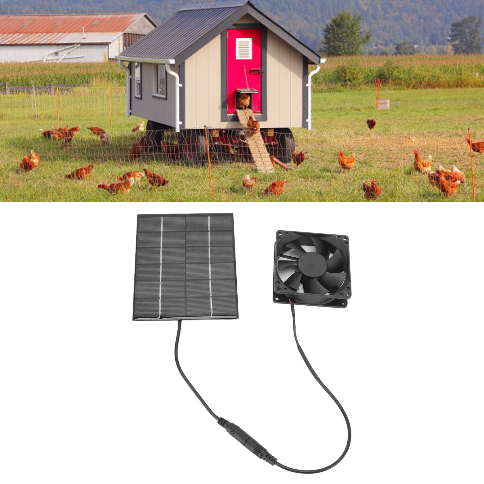 2-watt-solarventilator, Solar-luftabsauger Für Tiere, Solarventilator Für Hühner, Hunde Und Katzen