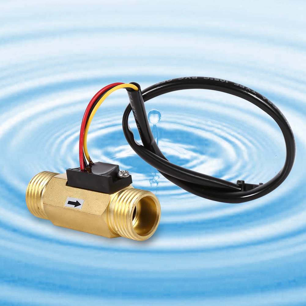 1 Neuer G1/2"-kupfer-hall-effekt-durchflusssensor Für Flüssigkeiten, Durchflussmesser 1-30 L/min