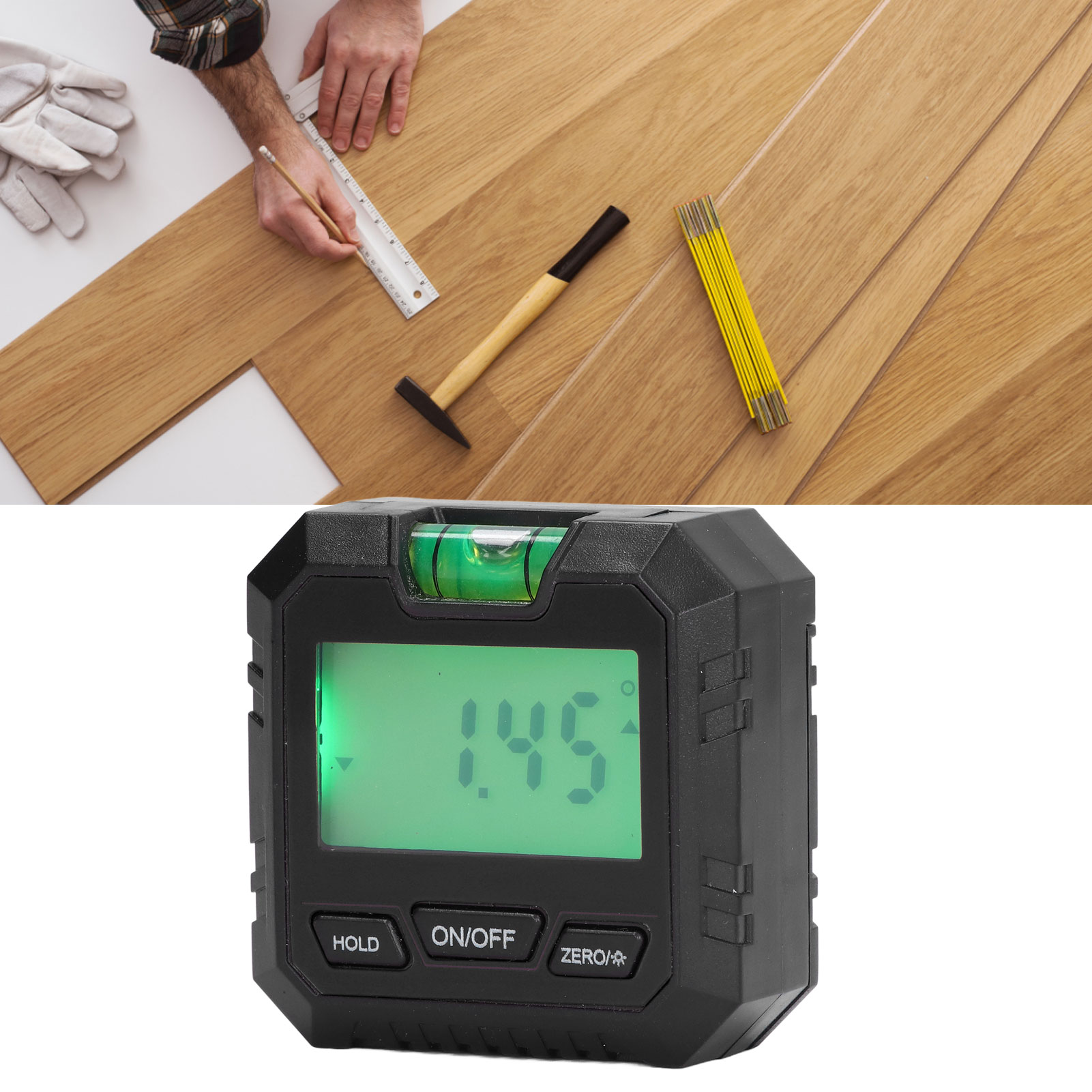 90°-magnet-digital-neigungsmesser, Elektronischer Winkelmesser, Wasserwaage Für Holzbearbeitung, Schwarz